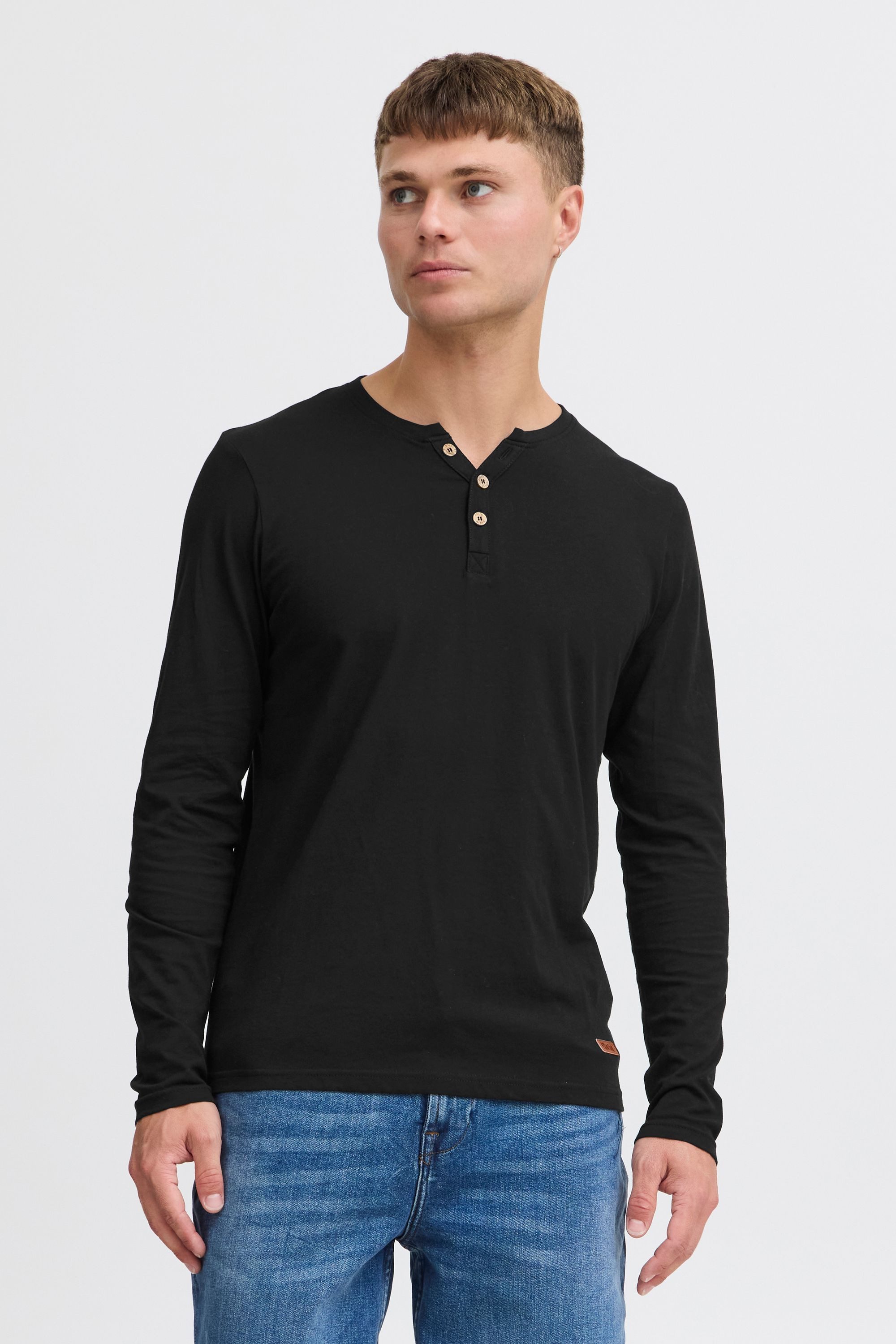 !Solid Rundhalsshirt SDVolko Klassisches Longsleeve mit Knopfleiste günstig online kaufen