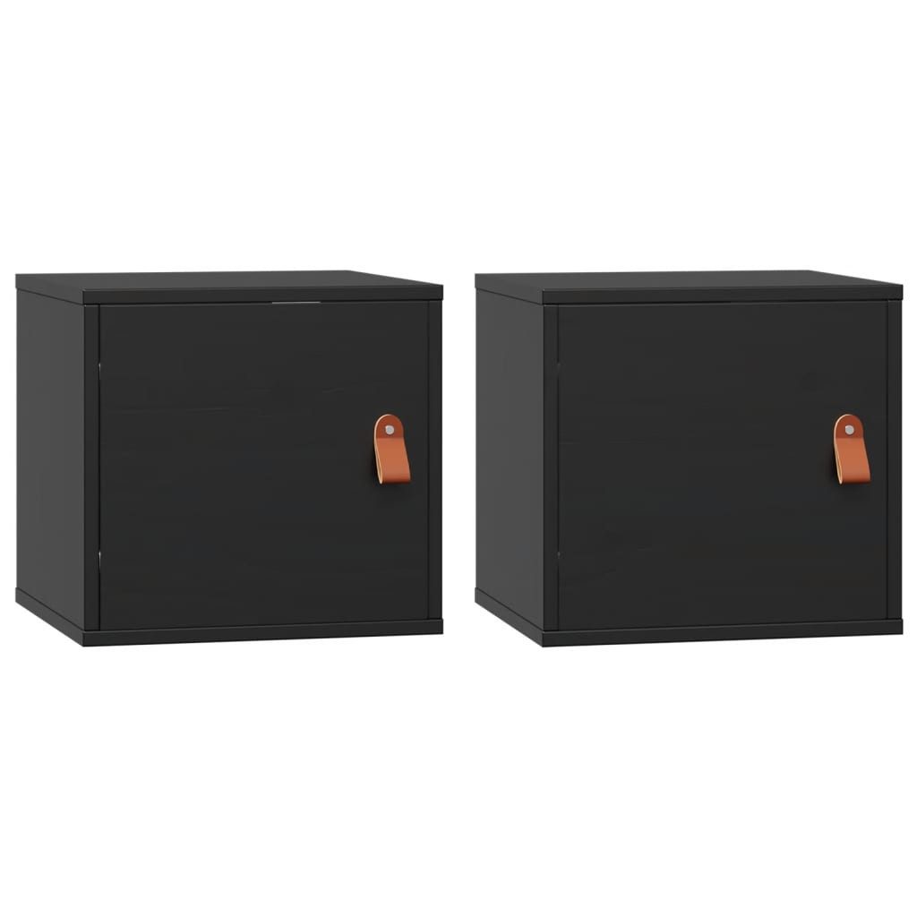 vidaXL Regal Wandschränke 2 Stk. Schwarz günstig online kaufen