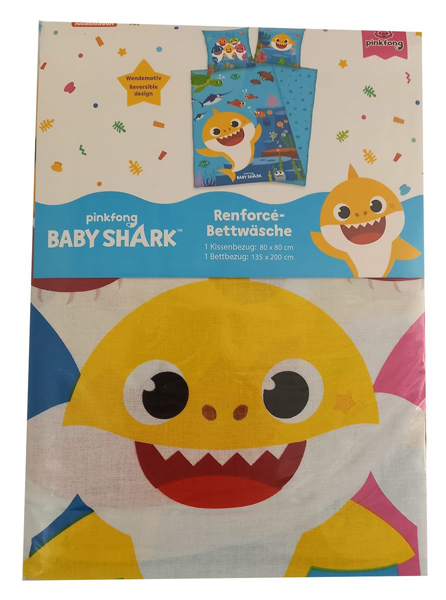 Baby Shark Kinderbettwäsche Baby Shark, Renforcé, 2 teilig günstig online kaufen