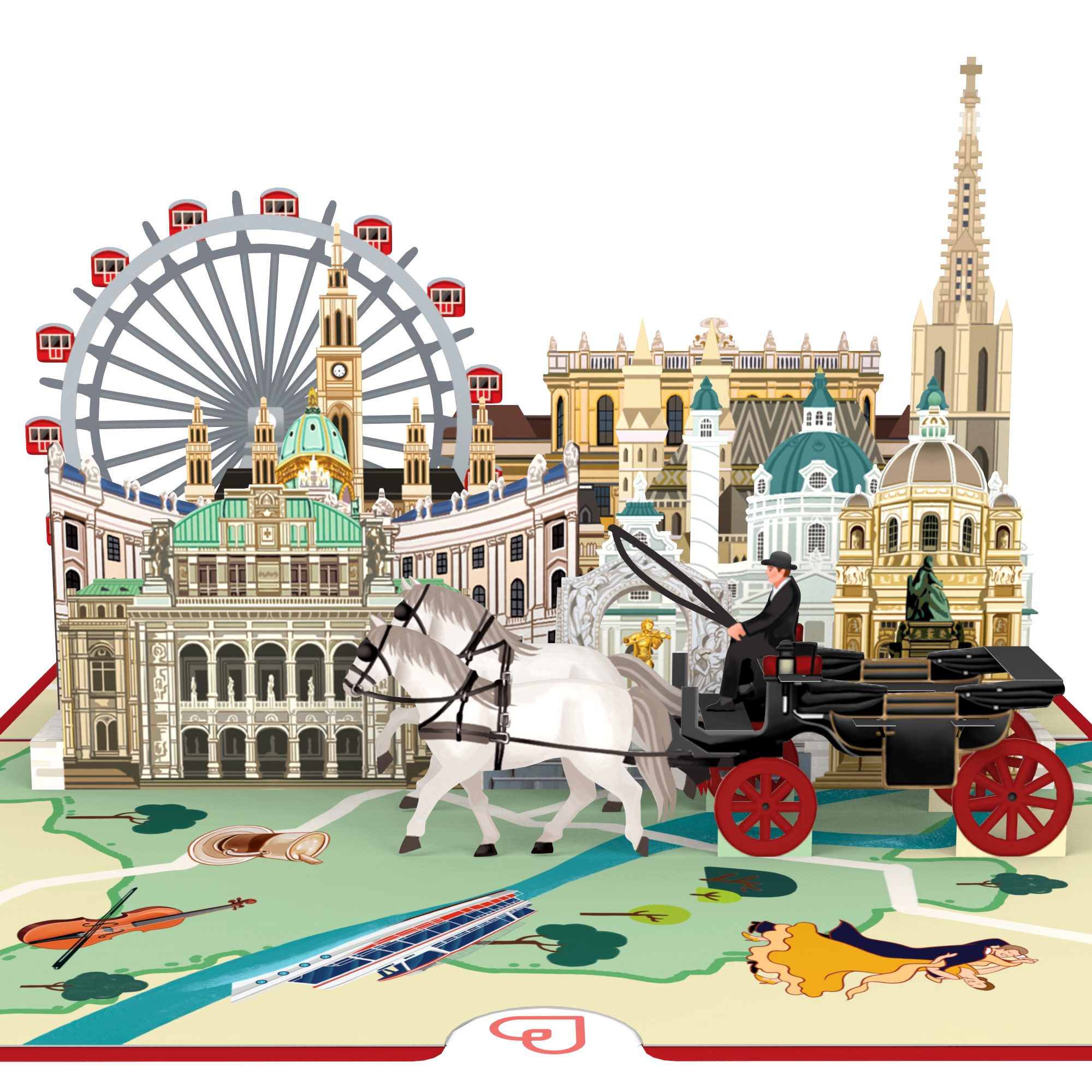 papercrush Geburtstagskarte Wien Pop-Up Karte