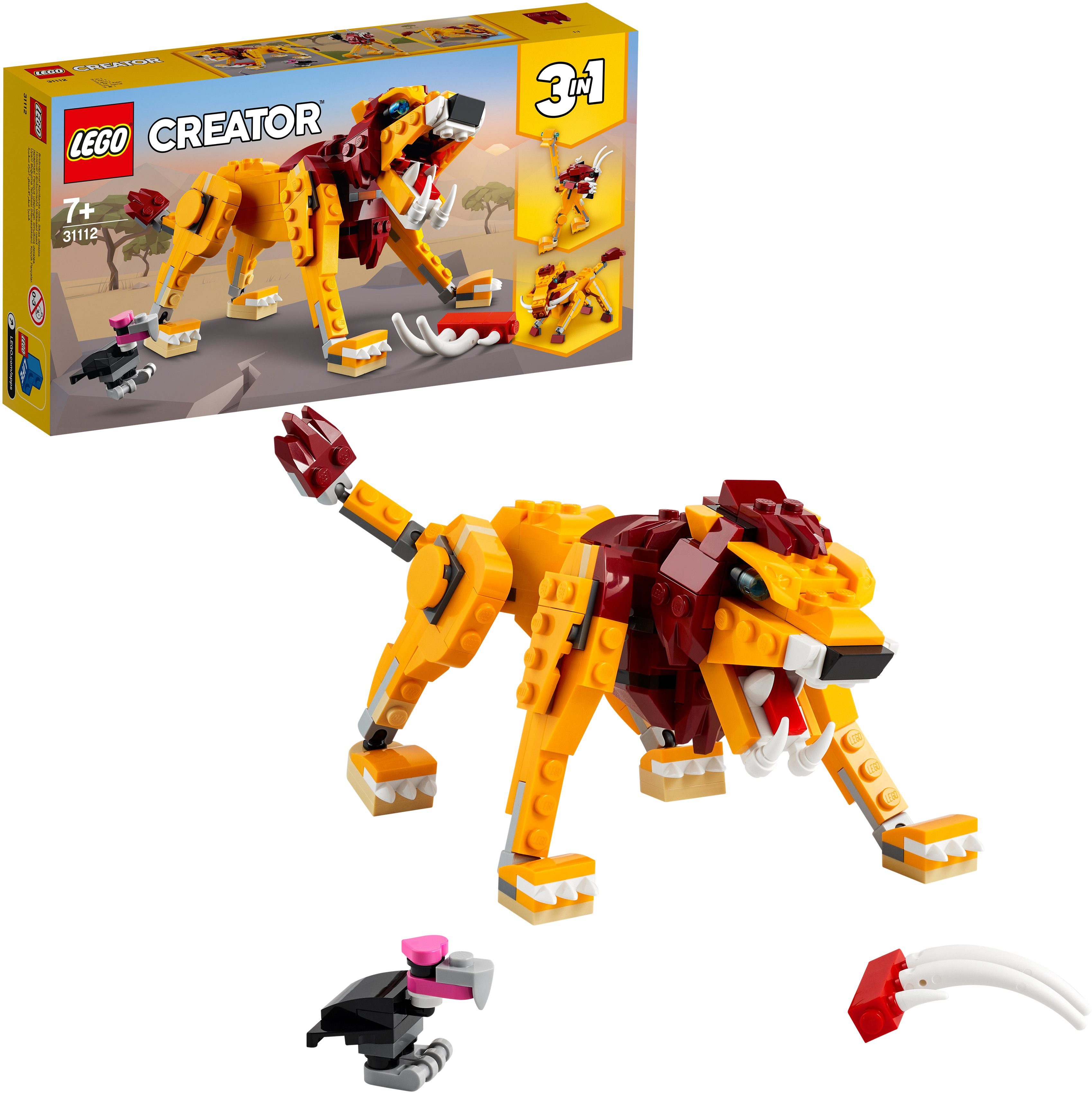 Image of LEGO 31112 Wilder Löwe Bausatz, Mehrfarbig