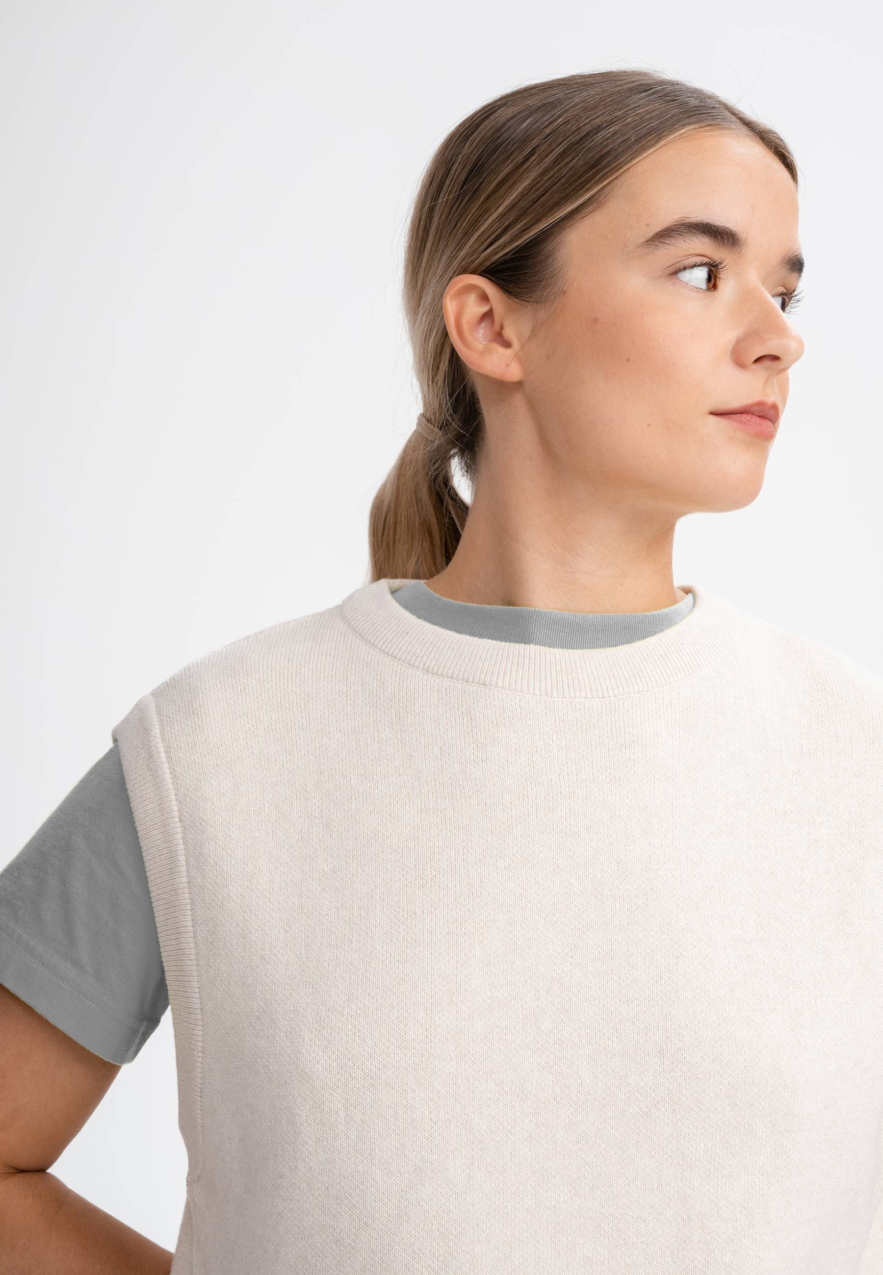 MELA Pullunder Jacquard Strick Pullunder Style JAMUNA Weicher Jacquard Strick