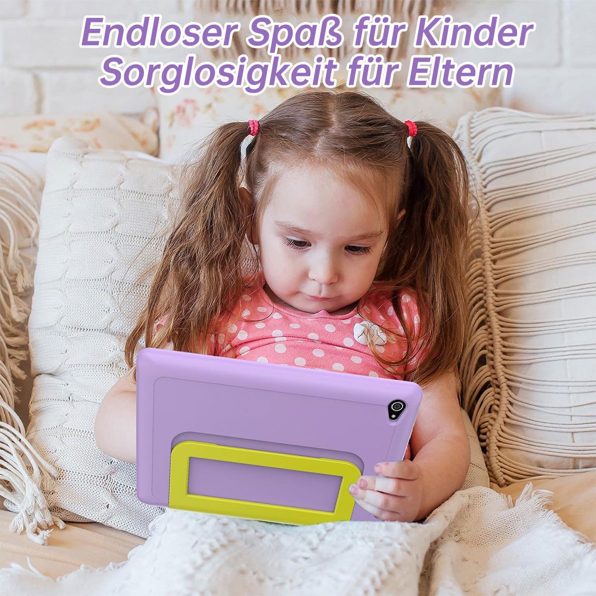 BUFO Kinder Lern-Tablet mit Elternkontrolle 10'' Android 15,64GB Tablet (10", 64 GB, Android 15, Kids Bumper blau)