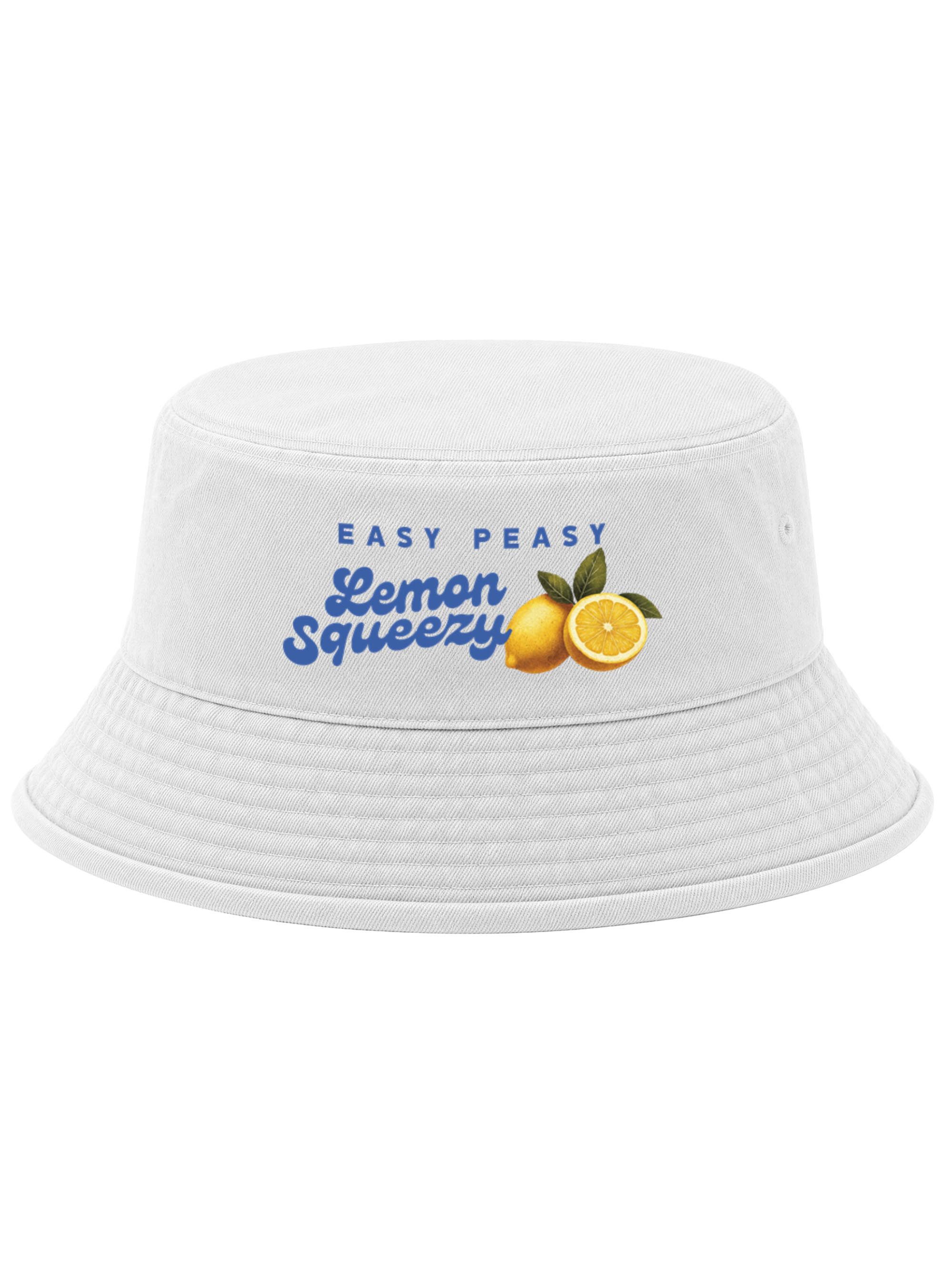 Neverless Fischerhut Anglerhut mit Print Easy Peasy Lemon Squeezy – Bucket Hat Herren