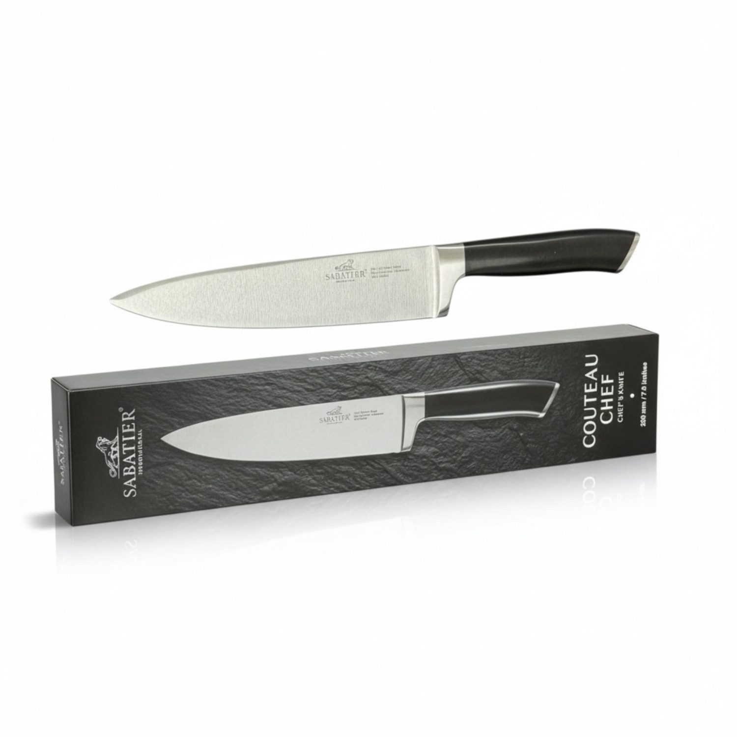 SABATIER International Allzweckmesser Couteau Chef's - Kochmesser -Küchenmesser 34 cm Edelstahl/schwarz, hohe Leistung, unverwechselbares Design, widerstandsfähig/langlebig