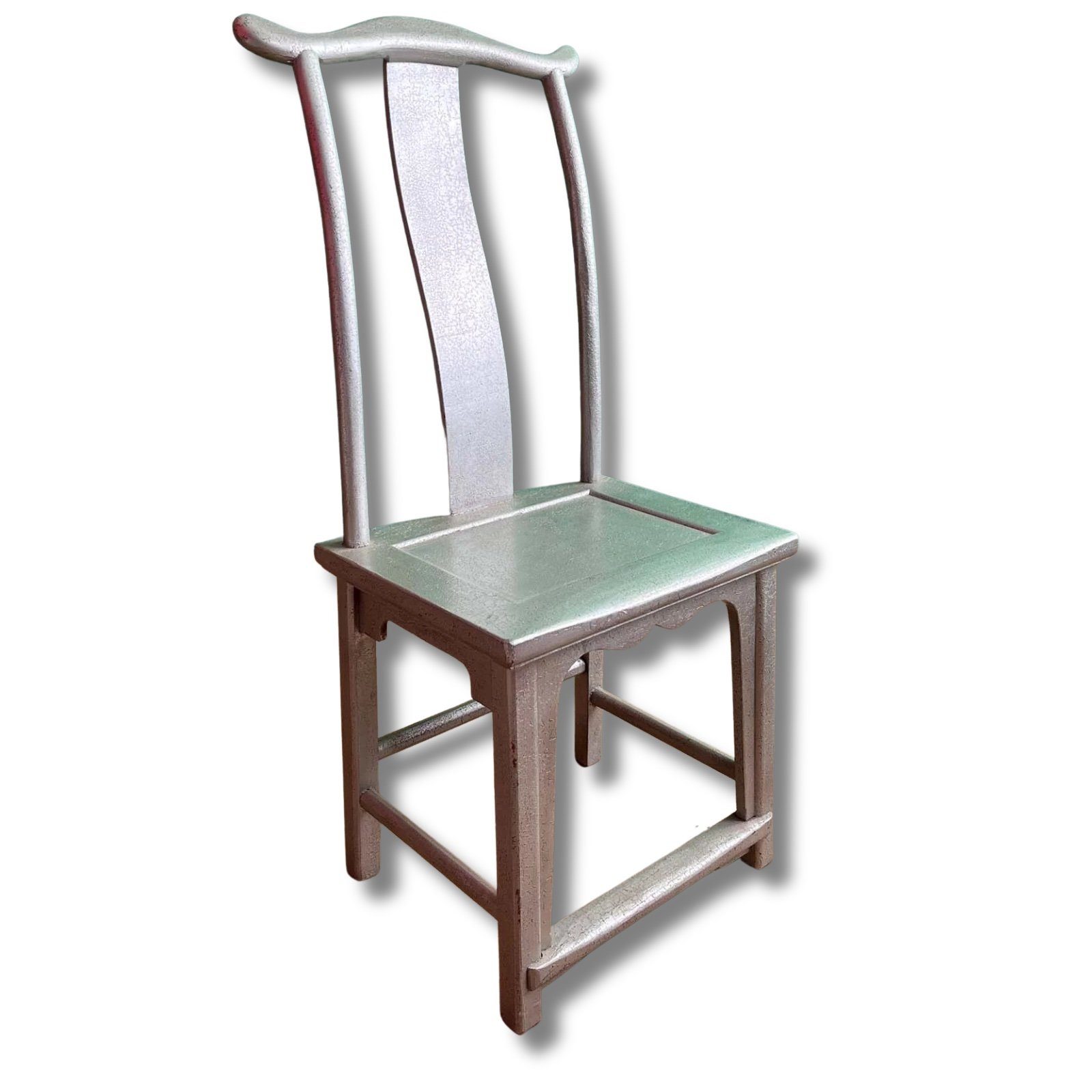 Asien LifeStyle Stuhl China Stuhl Ulmen Holz Silber Design