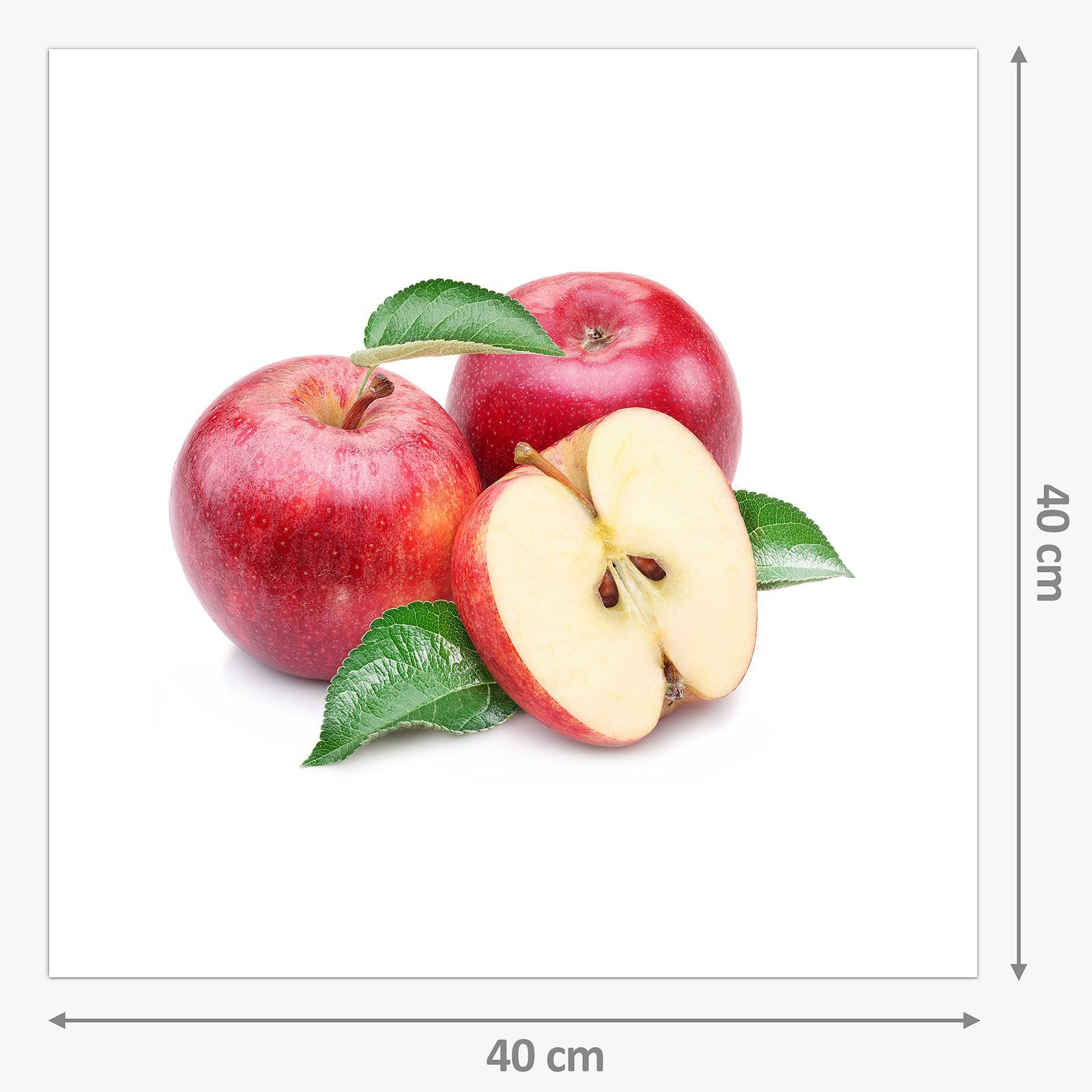 Spritzschutz Äpfel mit Glas Blättern Küchenrückwand Primedeco