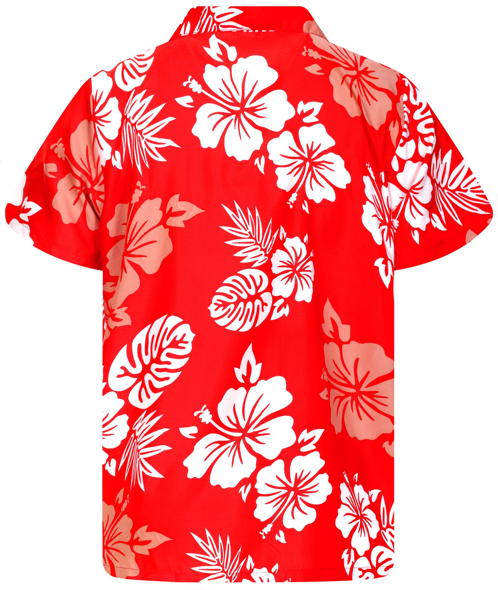 King Kameha Hawaiihemd "Mono Hibiscus" Funky Hawaii-Hemd Herren Kurzarm Front-Tasche Stylish – Bild 2 von 5
