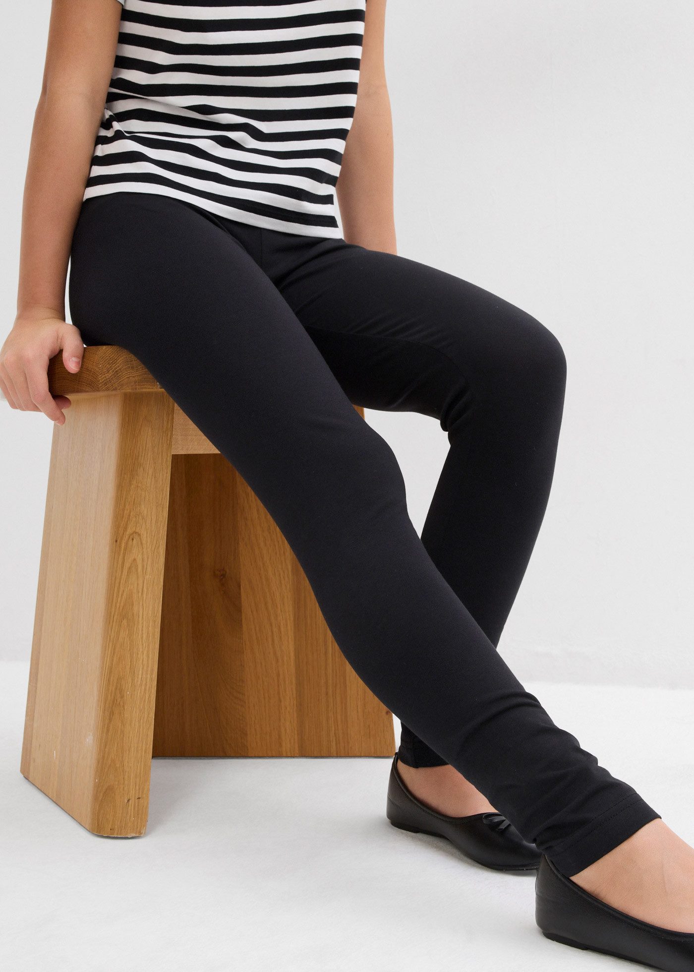 bonprix Leggings (Packung, 2-tlg) aus Baumwolle mit Elasthan, bequem, für Frühling und Sommer