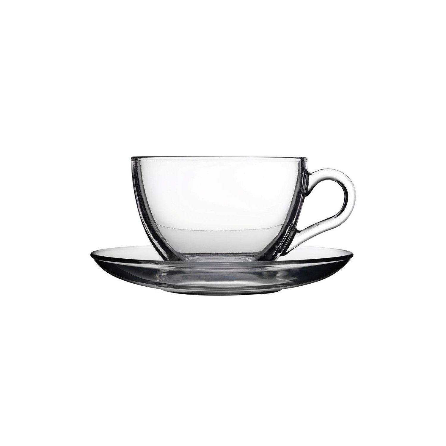 Pasabahce Teeglas Dajar 6er Set Teegläser-Set Kaffee Basic Cup 12-Teilig mit Untertelle, Glas