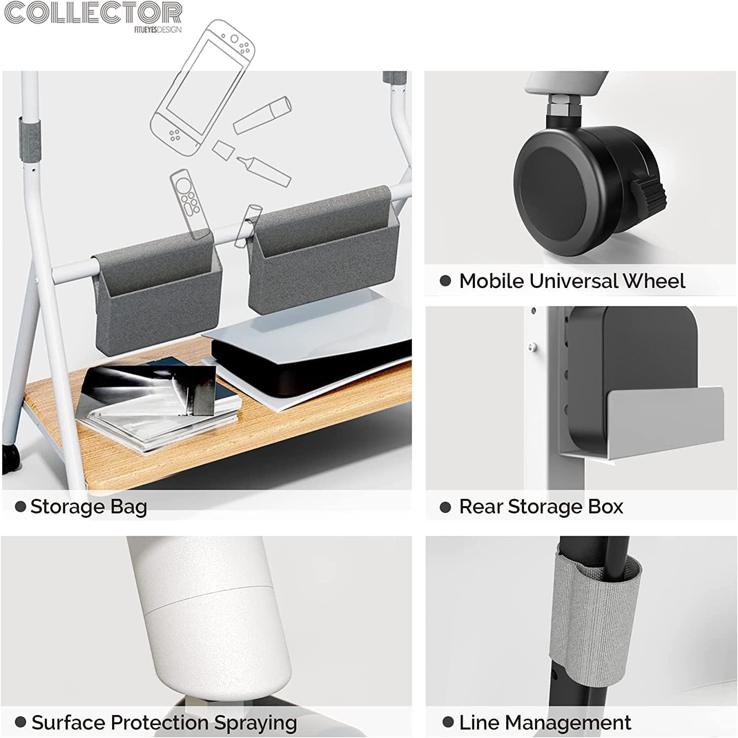 FITUEYES TV-Ständer, (bis 78,00 Zoll, Mobiler TV Stand Rollbar)