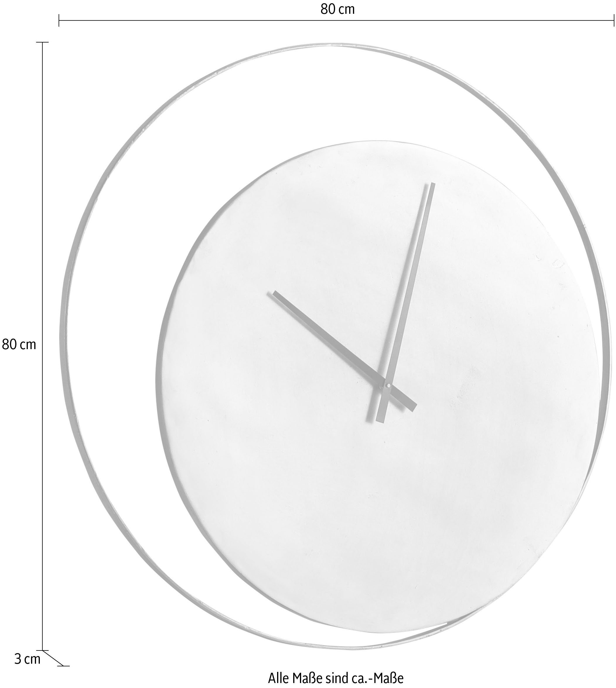 Gutmann Factory Wanduhr Moda, Moderne Uhr aus Metall Ø 80 cm (Goldfarben lackierte Oberfläche überzeugt durch ihr elegantes Design)
