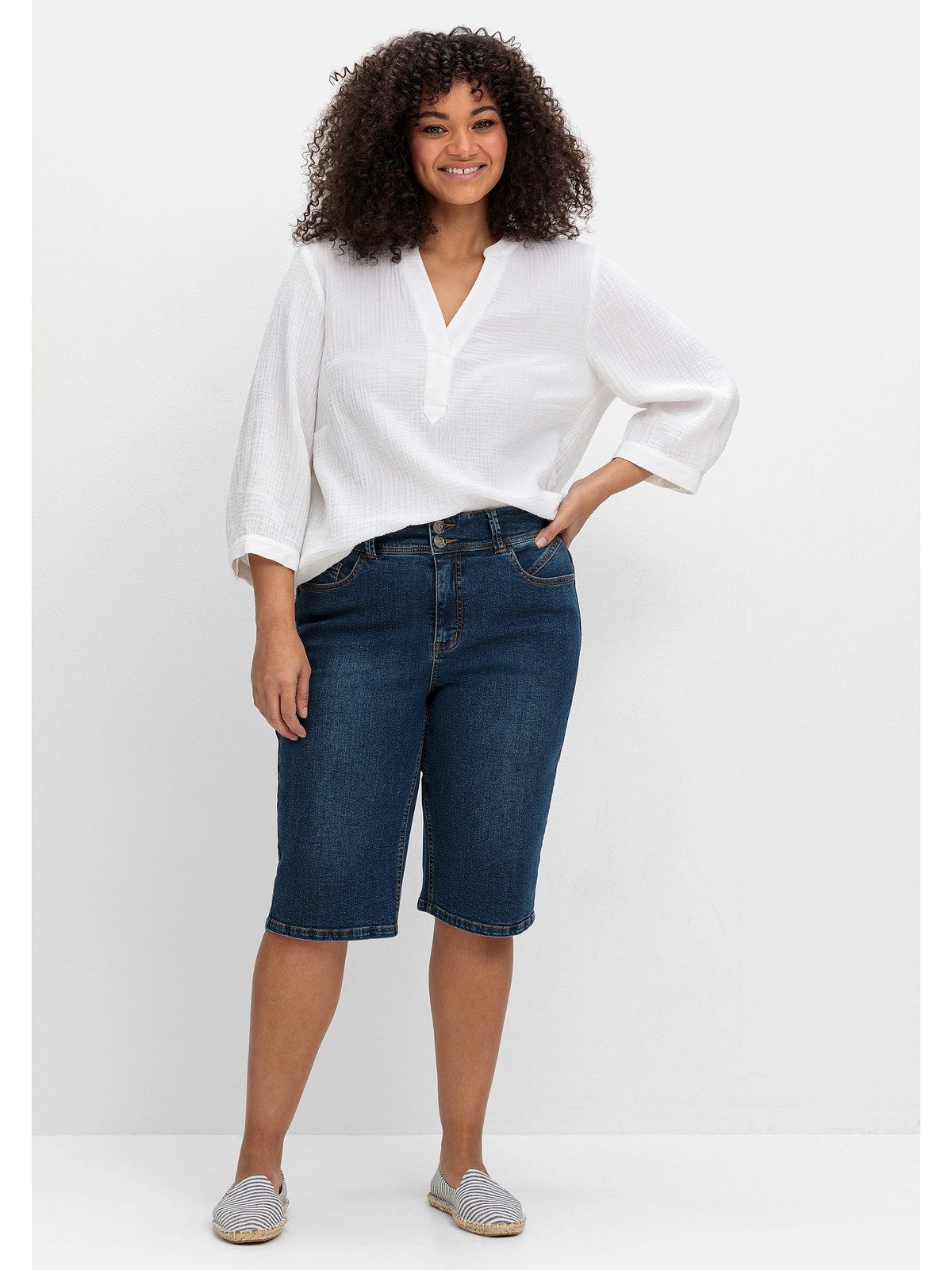 Sheego Jeansbermudas Große Größen im Curvy-Schnitt MANUELA