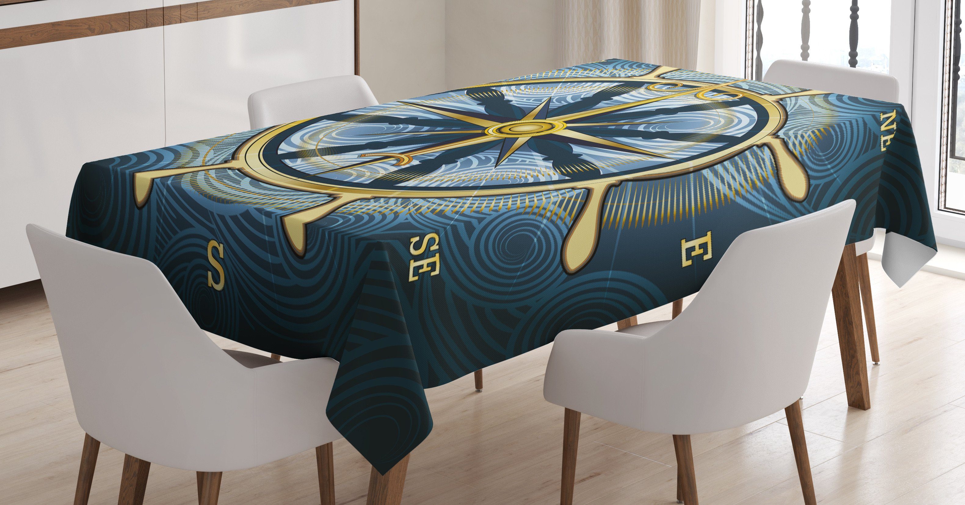 Tischdecke Außen Navigation Waschbar Farben, geeignet Kompass den Bereich Für Farbfest Yellow Klare Abakuhaus