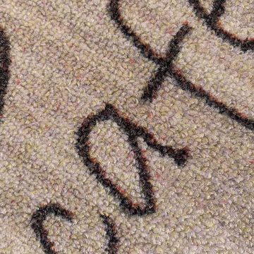 Teppich Küchenläufer mit Gelrücken und Schriftzug in rot und weiß, Teppich-Traum, rechteckig, Höhe: 5 mm