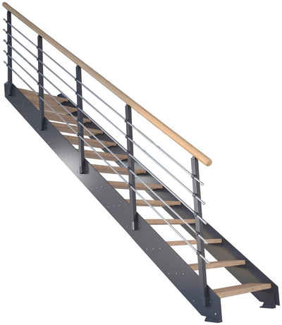 Starwood Systemtreppe »Kos, Metall«, Stufen offen, Geteilte