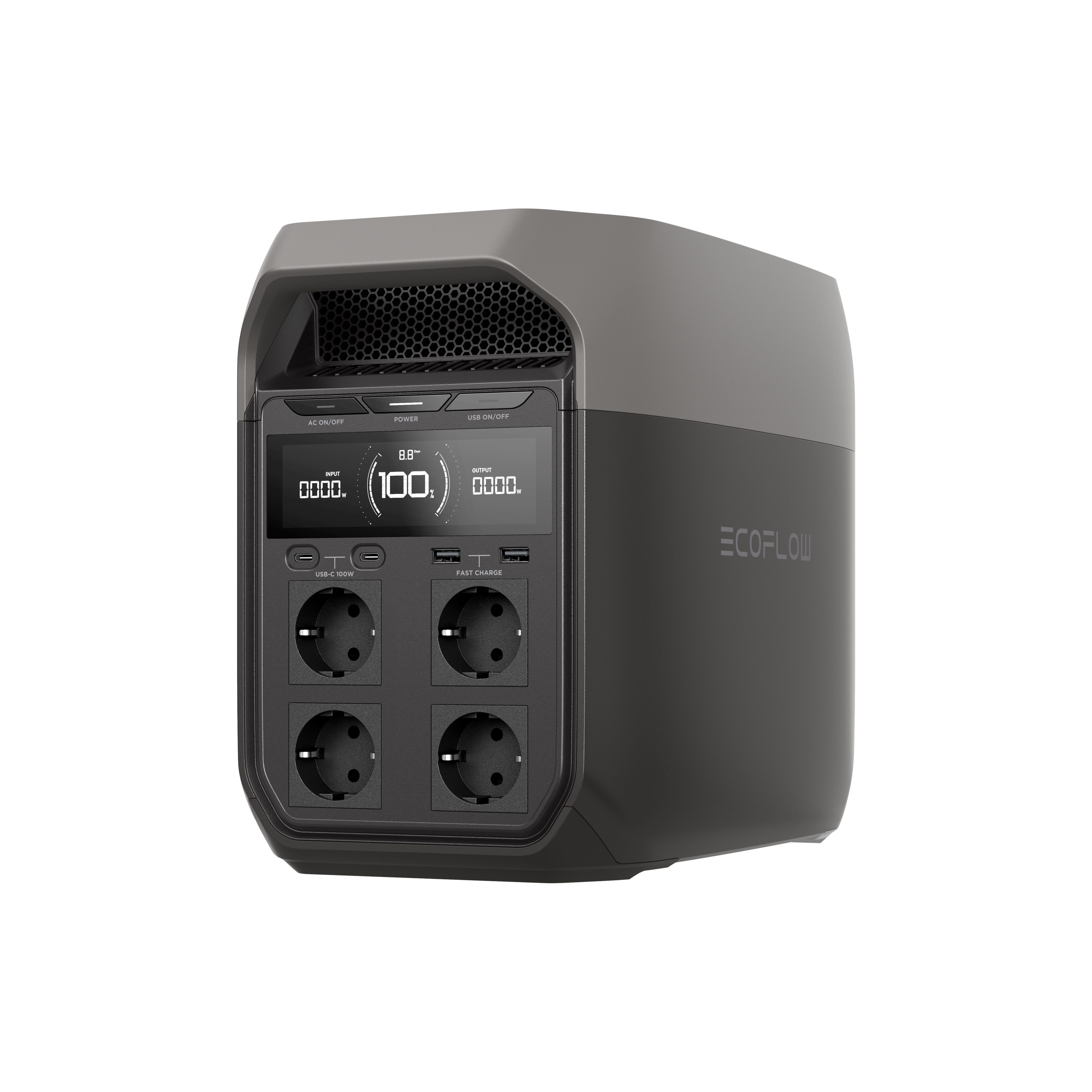 Ecoflow EcoFlow Delta 3 Powerstation 0% Mwst. (12, Abs. 3 UstG) Powerstation LiFEPO4 (230 VAC V), Erweiterbare Kapazität von 1 kWh–5 kWh