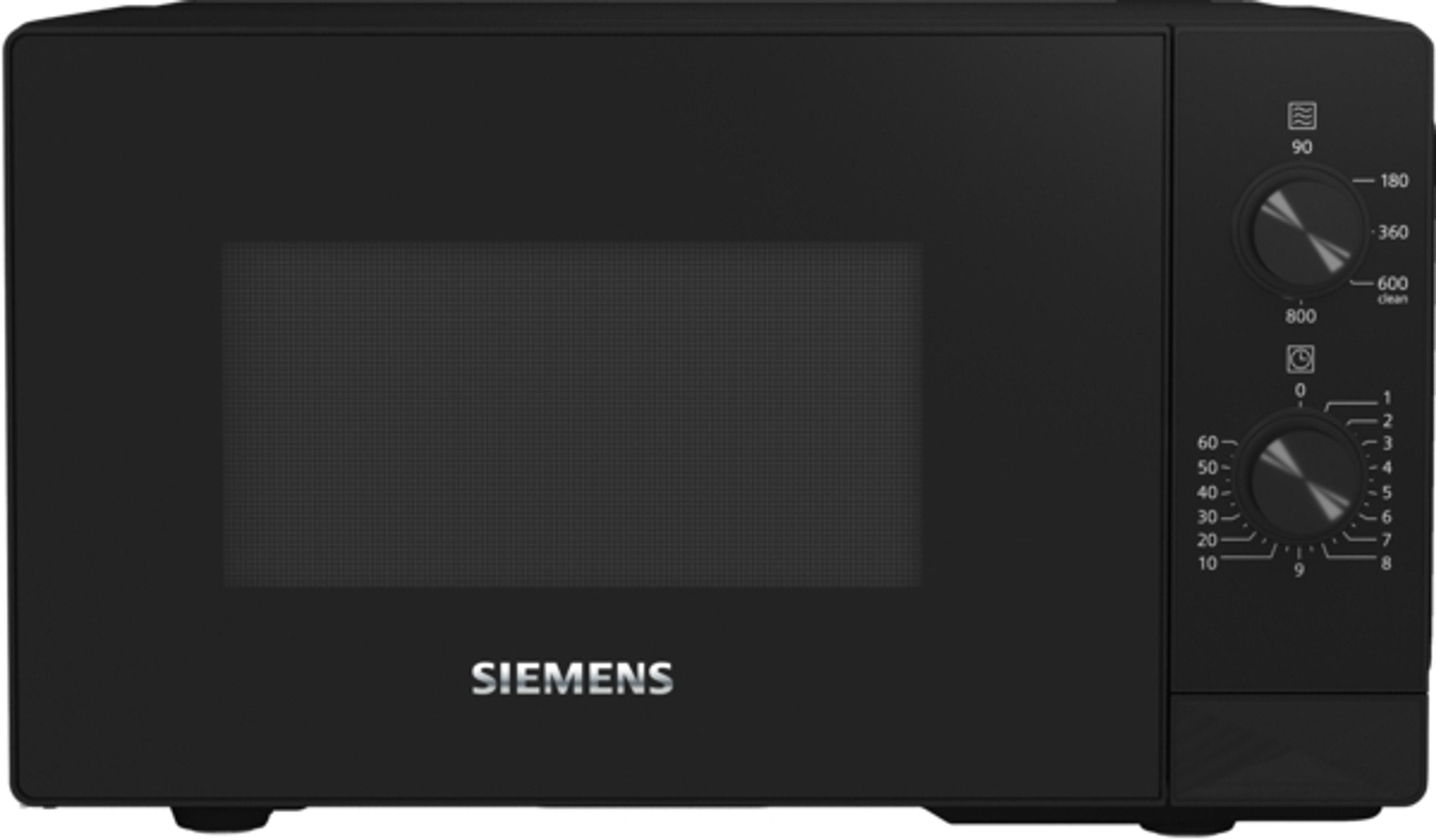 SIEMENS Mikrowelle FF020LMB2, Mikrowelle, 20 l, 44 x 26 cm, Schwarz, Edelstahl