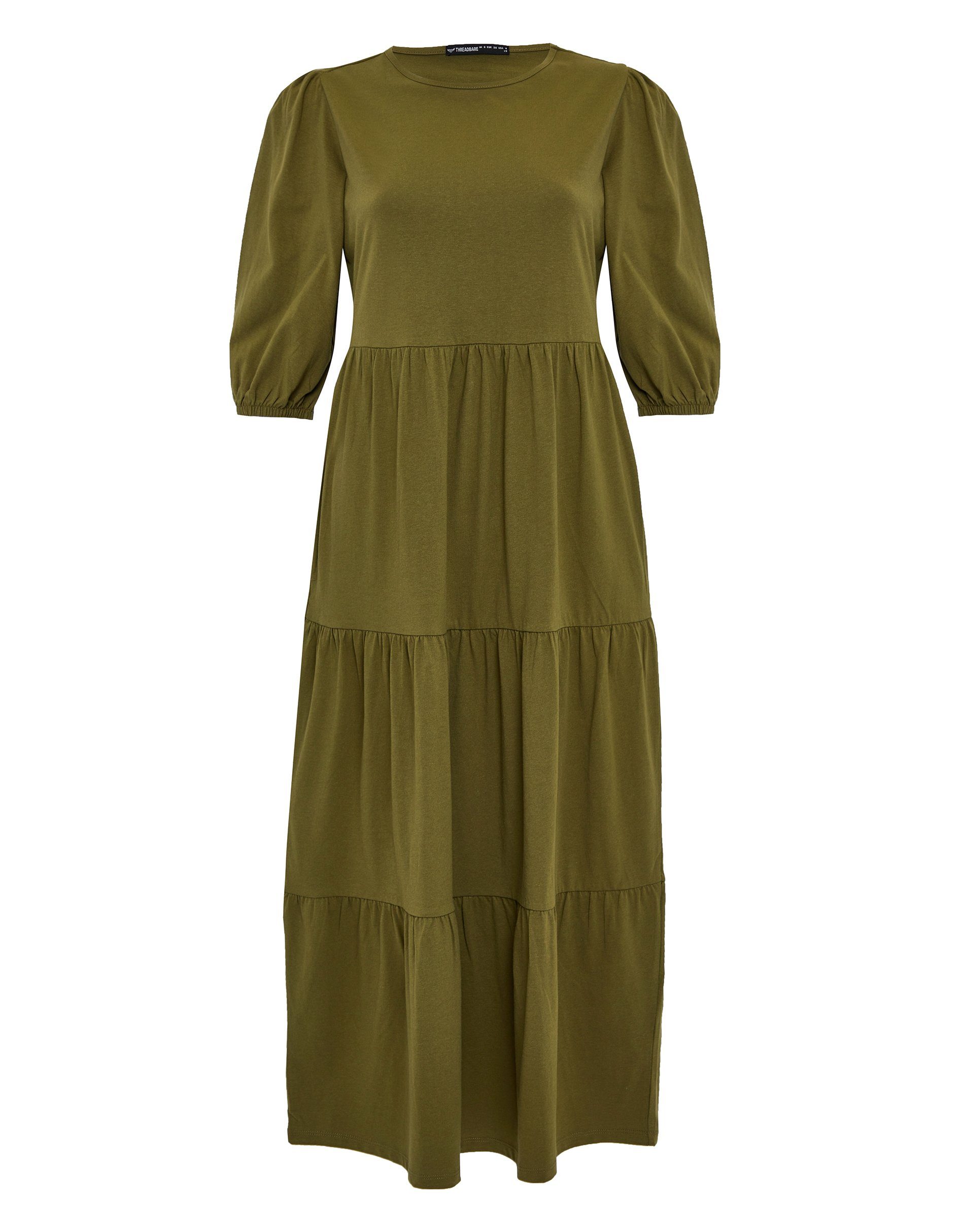 Threadbare Olive Sommerkleid THB Midi Tiered Dress Finn