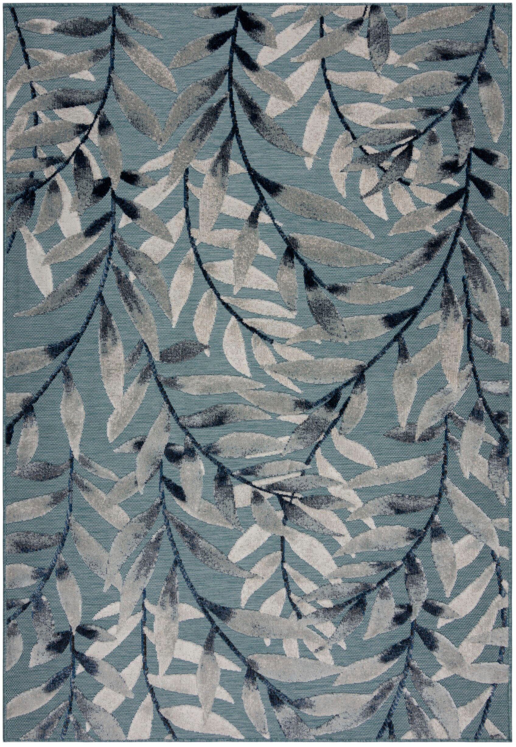FLAIR RUGS Teppich Willow, rechteckig, Höhe: 2 mm, Outdoor geeignet, Hoch-Tief Effekt