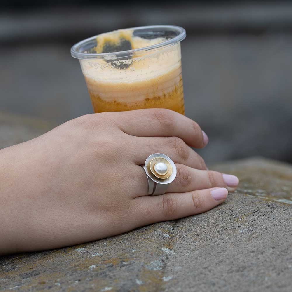 Sergio Engel Fingerring Classics Ring 01 Elegant, schälchenförmig, mit Perl günstig online kaufen