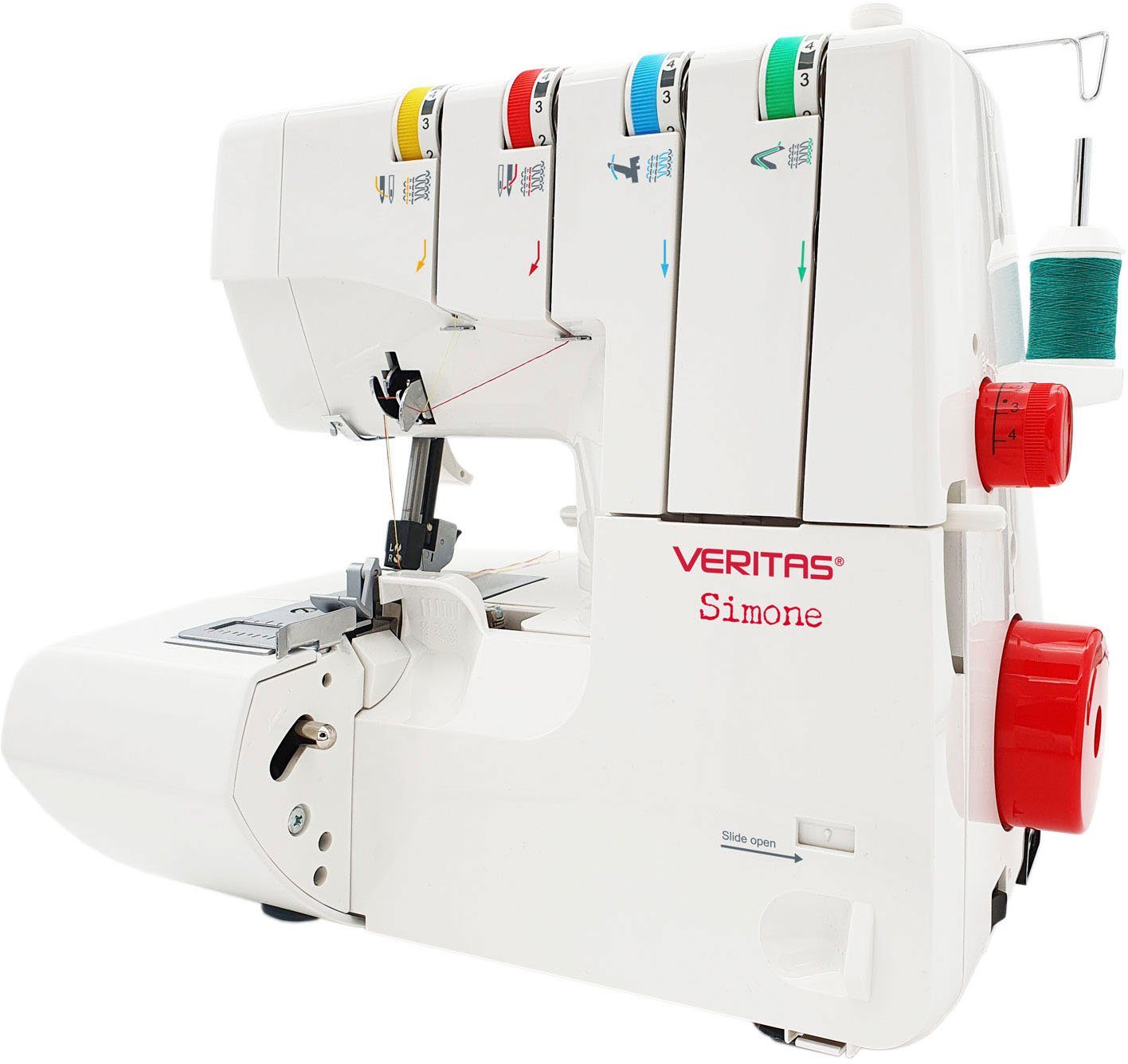 Veritas Overlock-Nähmaschine Simone, des anpassbar 12 Nähvorgangs Stichlängen, stufenlos auch Programme, während -breiten