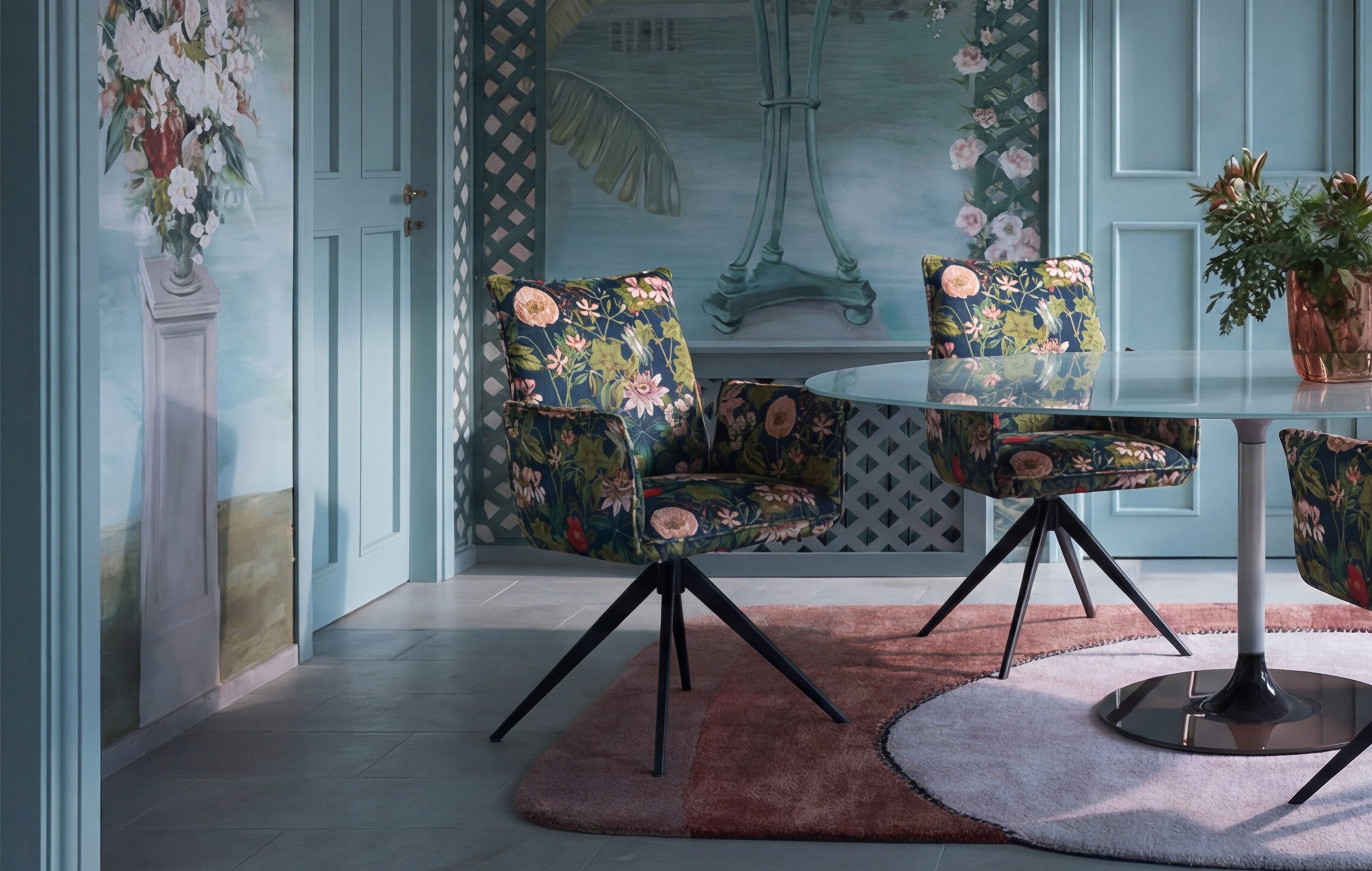 DUBI Möbel Polsterstuhl Mika-Nina (1 St), Federkern, pulverbeschichtet, 360° drehbar