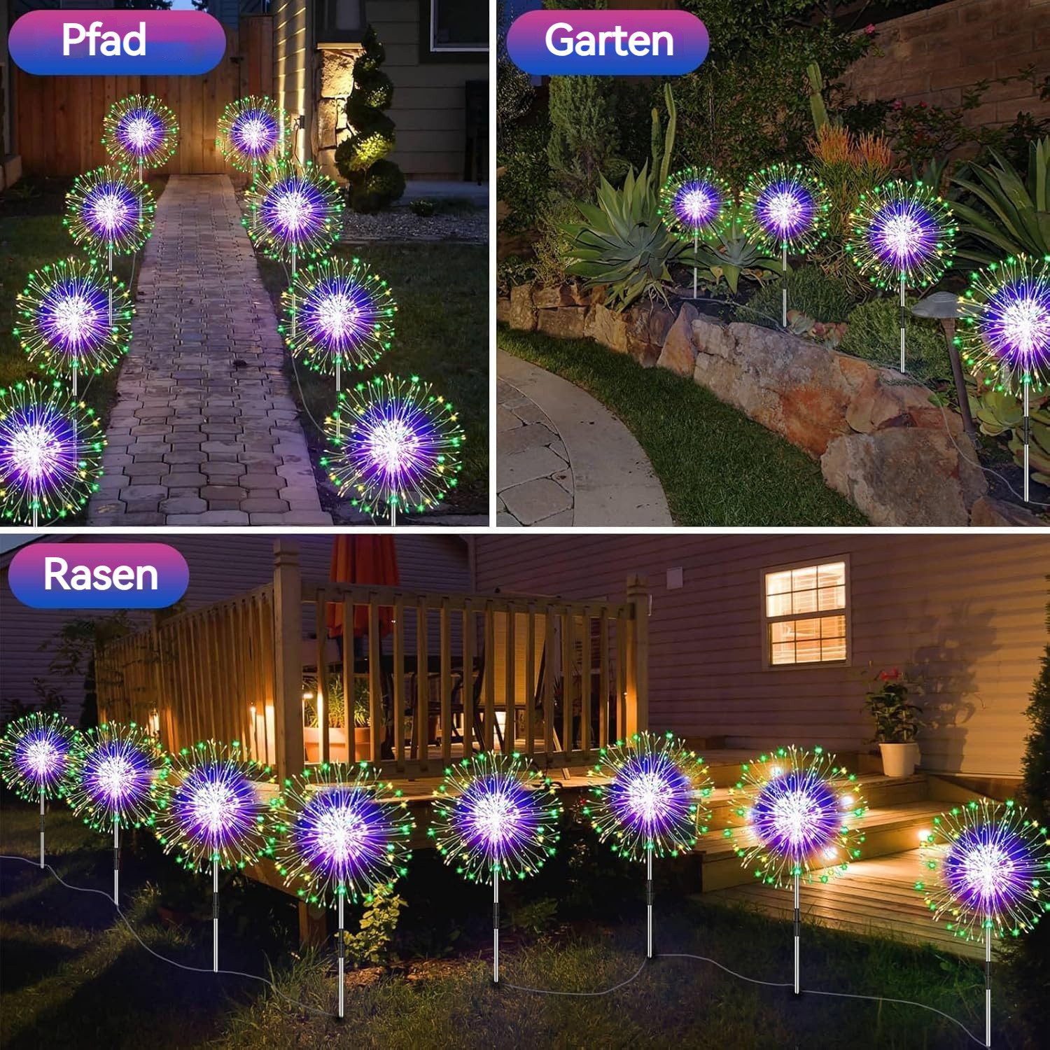 BlingBin LED Gartenleuchte Solarlampen Solarleuchten Garten günstig online kaufen