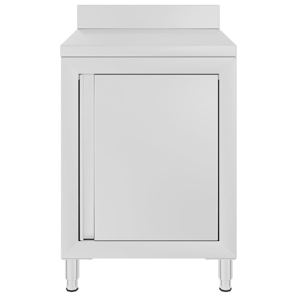 vidaXL Unterschrank 60 x 60 x 96 cm Gastro-Arbeitstisch mit Schrank 60x60x96 cm Edelstahl