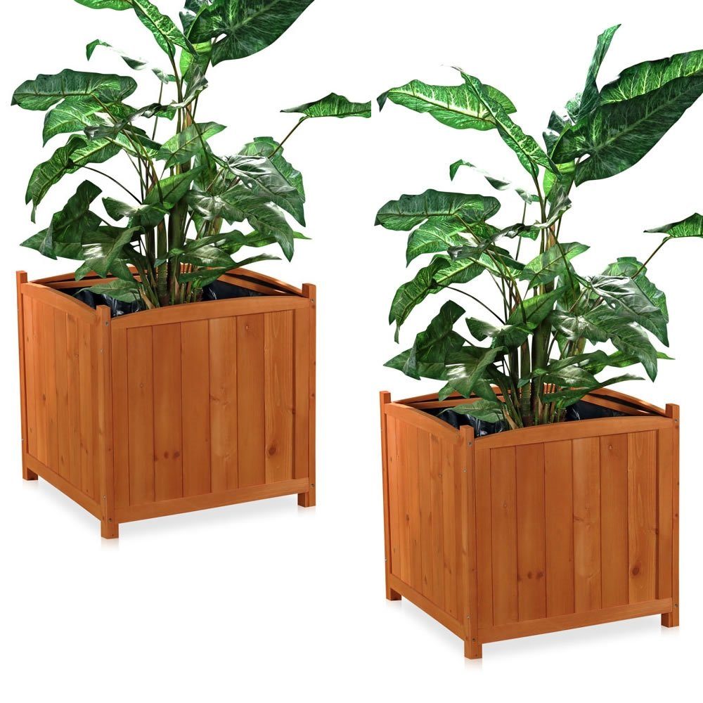 Mucola Pflanzkübel 2er Set Blumentopf eckig Pflanztrog 50cm Blumenständer B günstig online kaufen