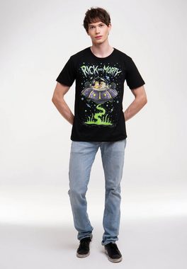 LOGOSHIRT T-Shirt Rick & Morty - Raumschiff mit lizenziertem Print