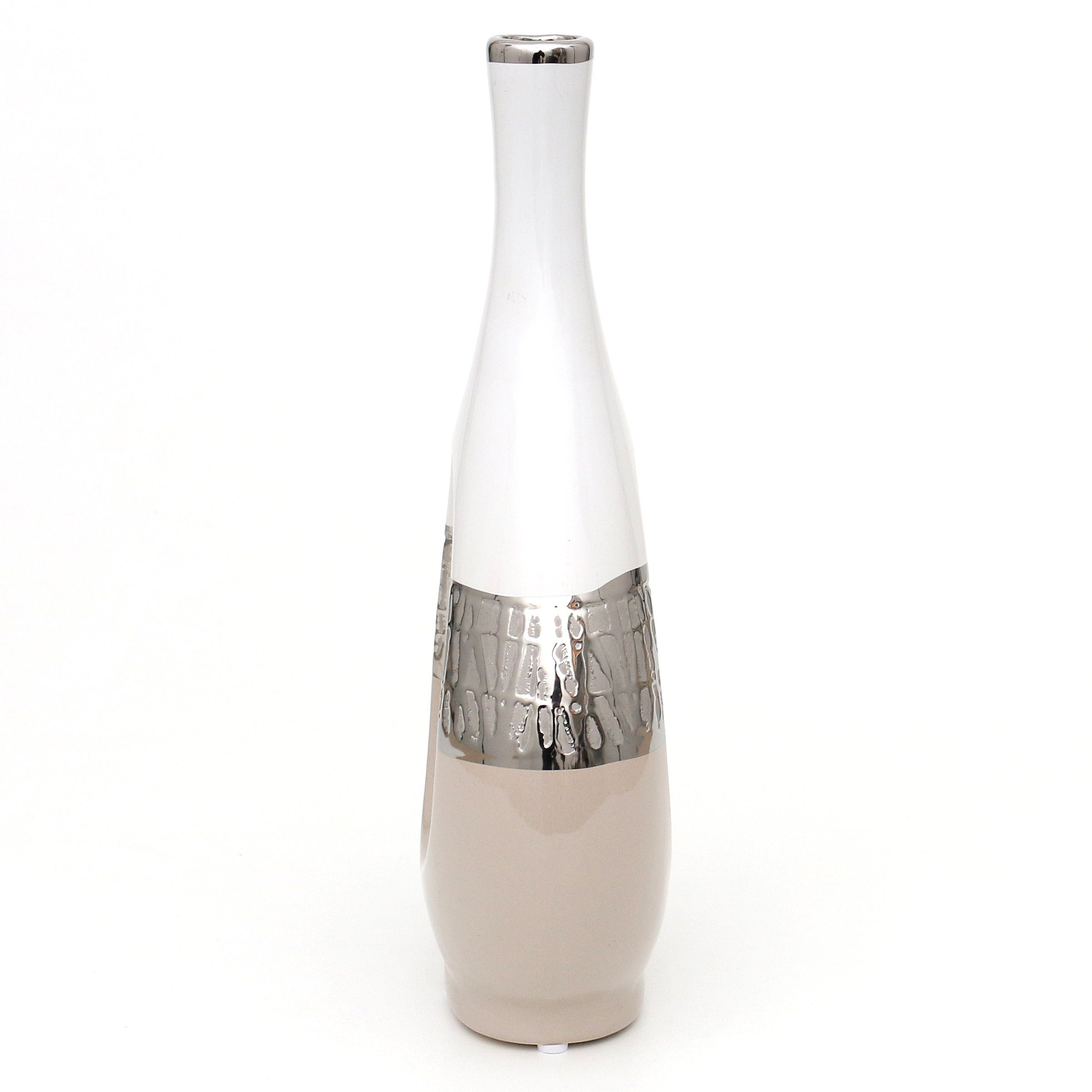 Edle (1 Designer Dekohelden24 Keramik Vase 1 Deko mit Moderne Dekovase oval Loch Vase, St)