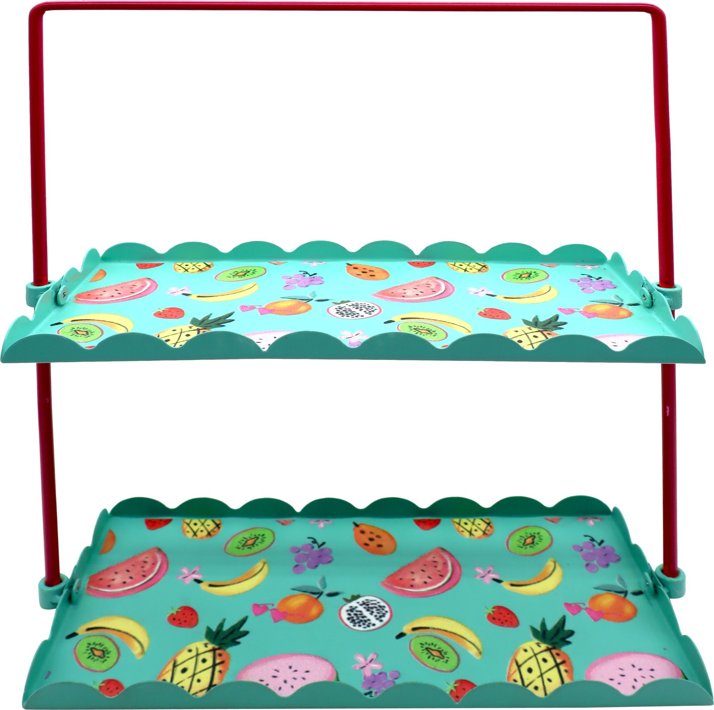 FURNARO Etagere Fruit Party, Metall, Früchte-Motiv, Metall, 22 x 10 x 30 cm