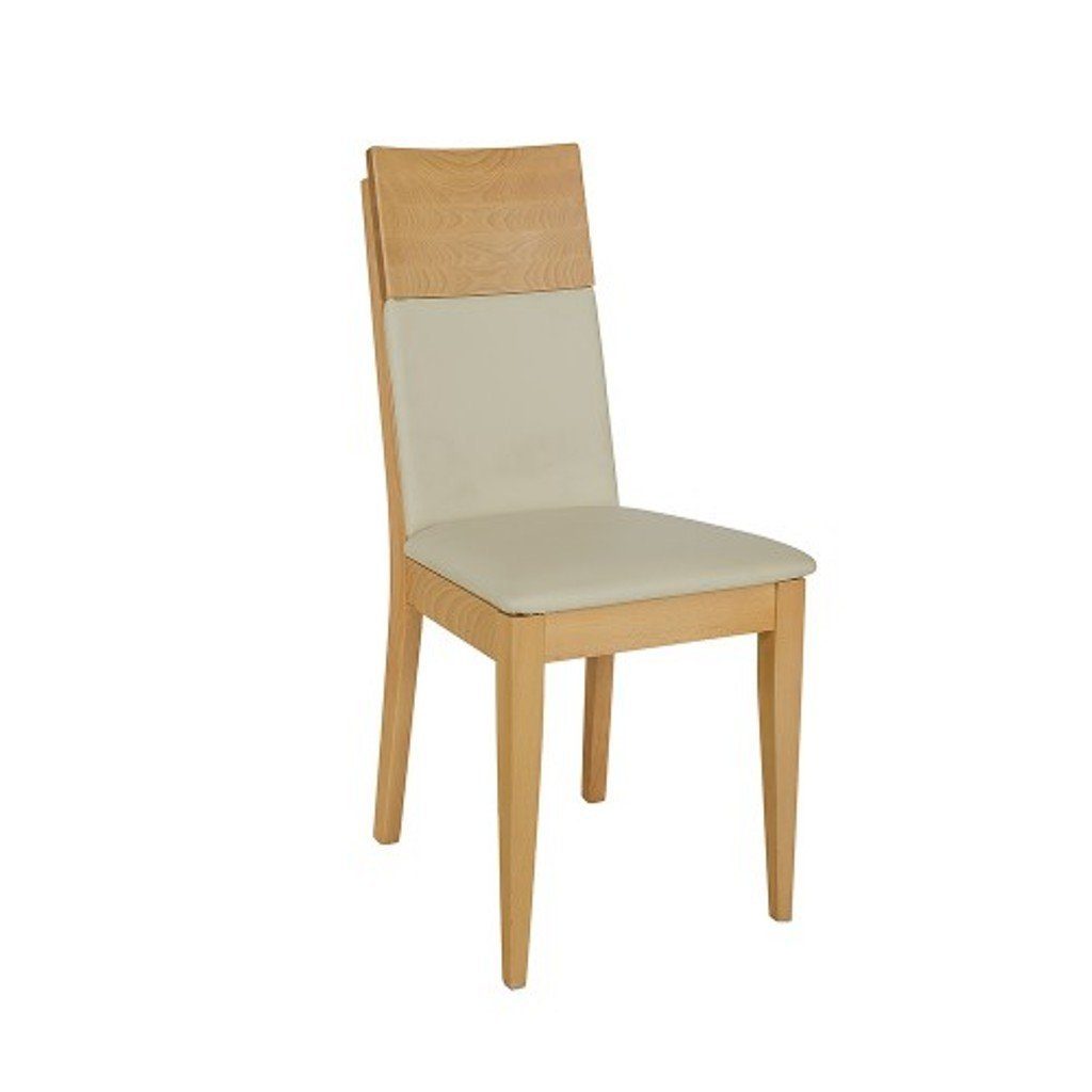 Polster Holz Stühle Natur Stuhl, Holz Textil Lehnstuhl Massiv Lounge Sessel JVmoebel Leder Stuhl Neu