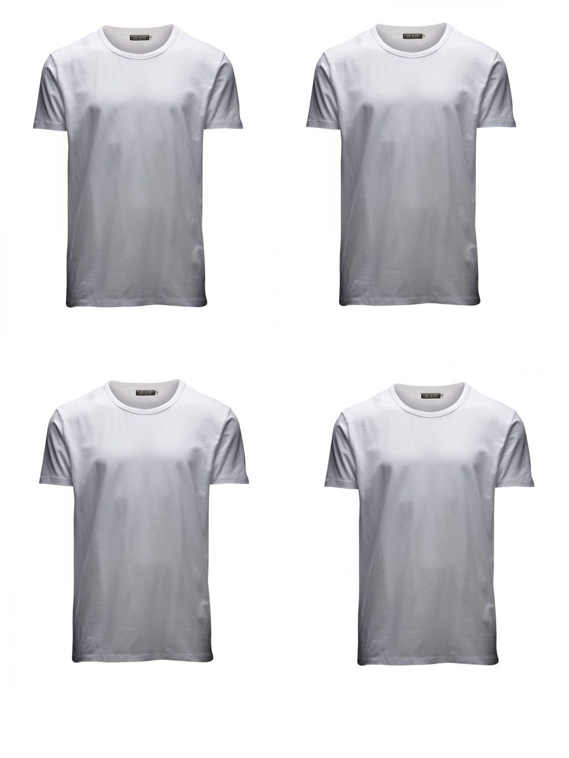 Jack & Jones T-Shirt 4er Pack Mustang Herren T-Shirt (4-tlg) mit Stretch Optical White (12058529) - O-Neck