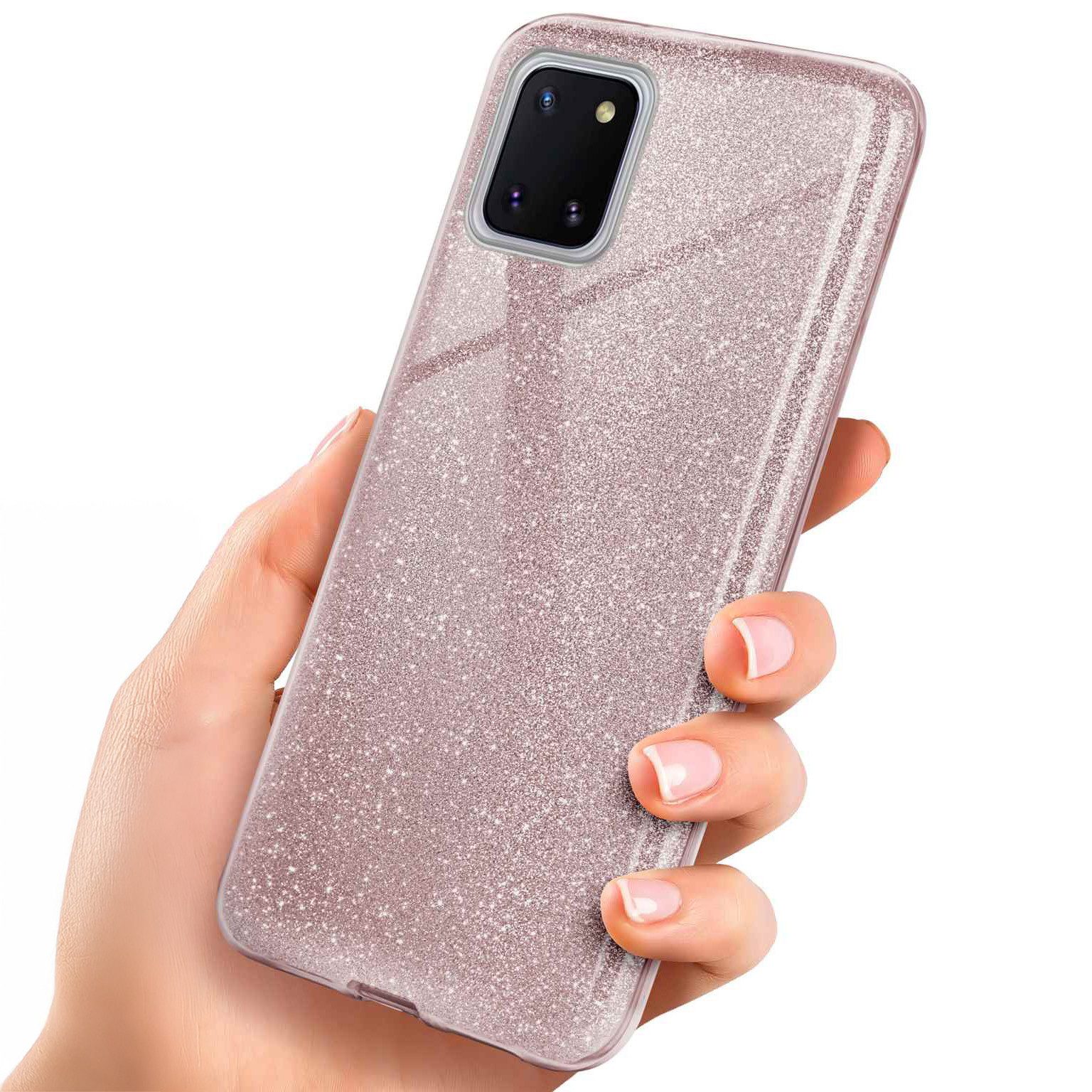 ONEFLOW Handyhülle für Samsung Galaxy Note 10 Lite Glitzer Hülle Glitter Case Rosa 6,7 Zoll, Hülle Glitzernd Dünne Schutzhülle mit Kameraschutz Frauen Glitzerhülle