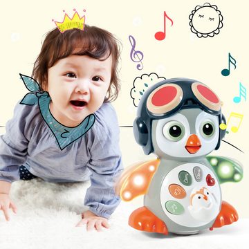 Gontence Spielzeug-Musikinstrument Krabbel Musikspielzeug Baby 12+ Monate, (Krabbelspielzeug Sensor Interaktives Krabbelnde Kinderspielzeug, Baby Spielzeug mit Musik & Licht, Geburtstag Geschenk für Kinder 1 Jahr Junge Mädchen)