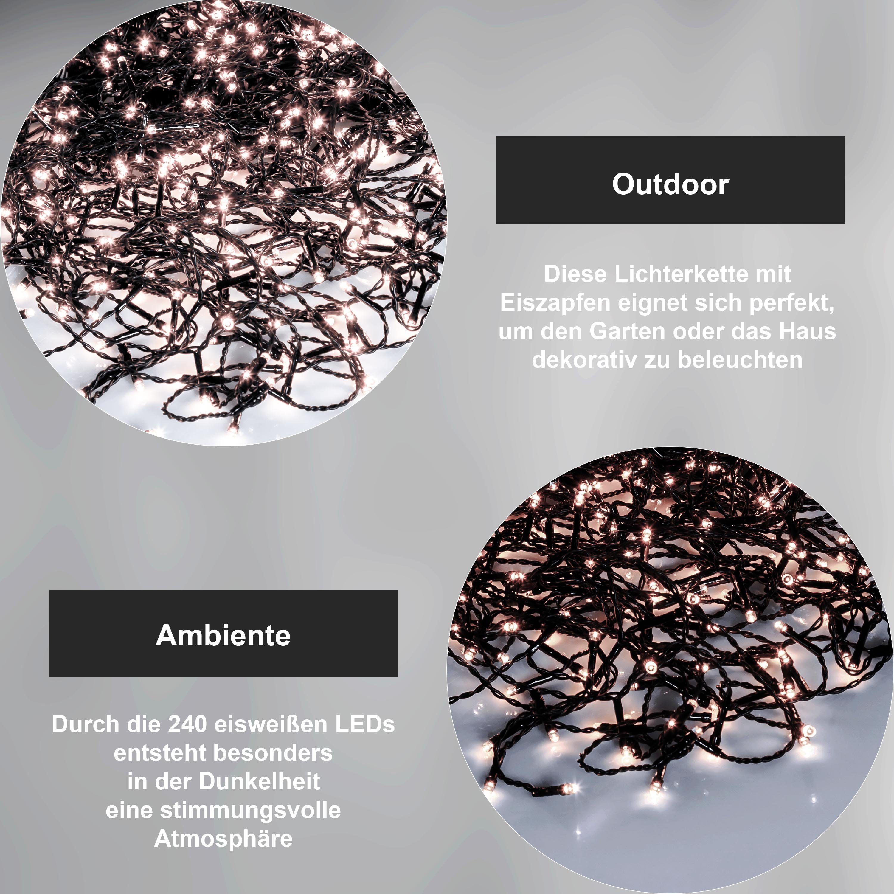 STAR TRADING LED-Lichterkette Crispy Ice White, LED Lichtervorhang,Crispy Ice White', 240 LEDs, 6m