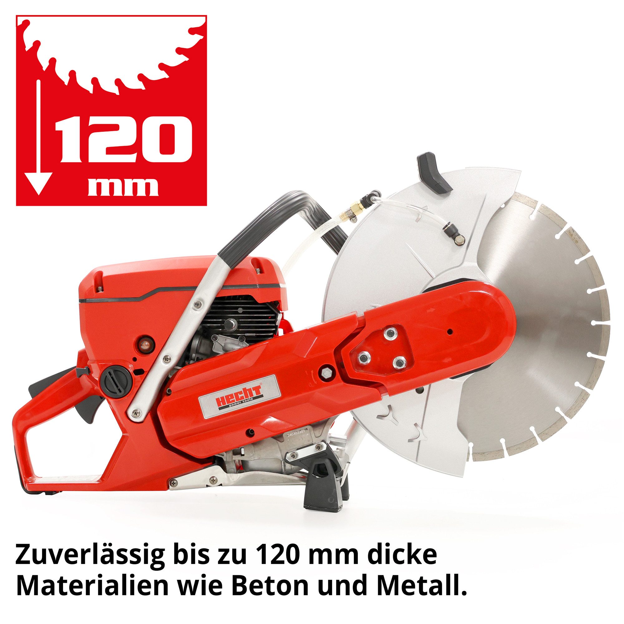 Hecht Trennschleifer 9744 Benzin-Trennschneider 4,75 PS mit 350 mm Diamantscheibe, (1 tlg) – Bild 5 von 5