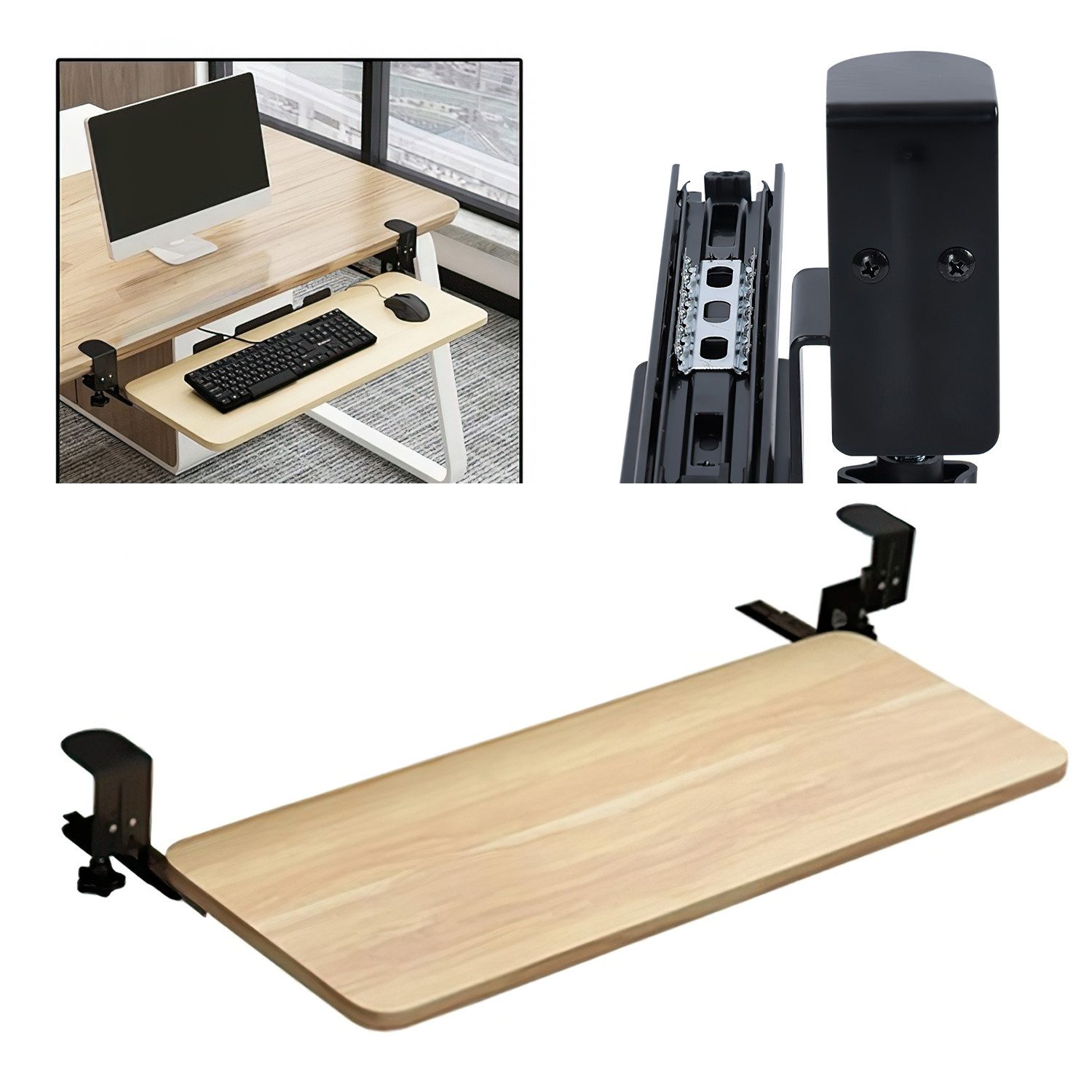 HEYHIPPO Anbautisch Computertisch-Untertischhalterung, ausziehbare Tastatur günstig online kaufen