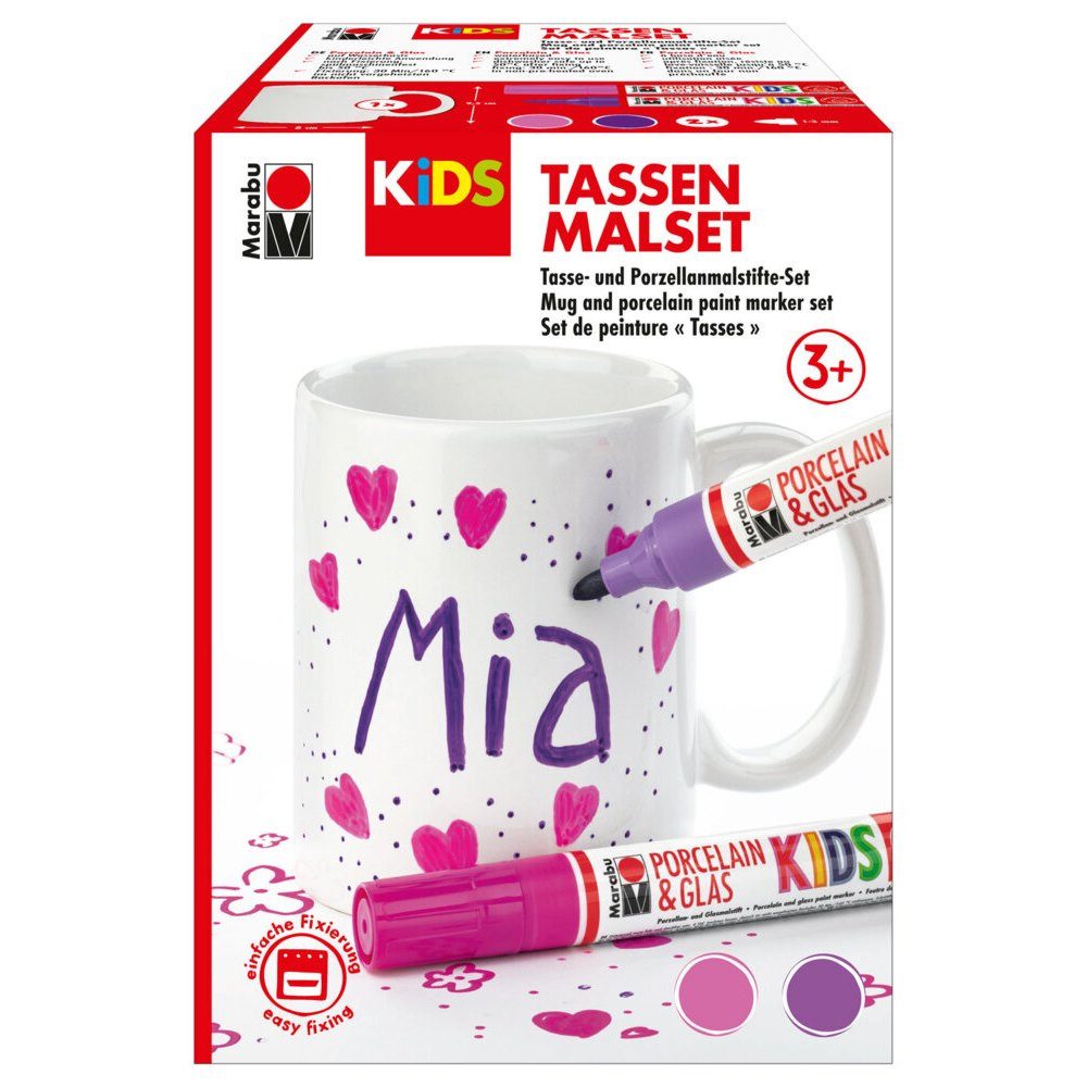 Marabu Malstift Marabu KiDS Porcelain und Glaspainter Tassen Malset Mia