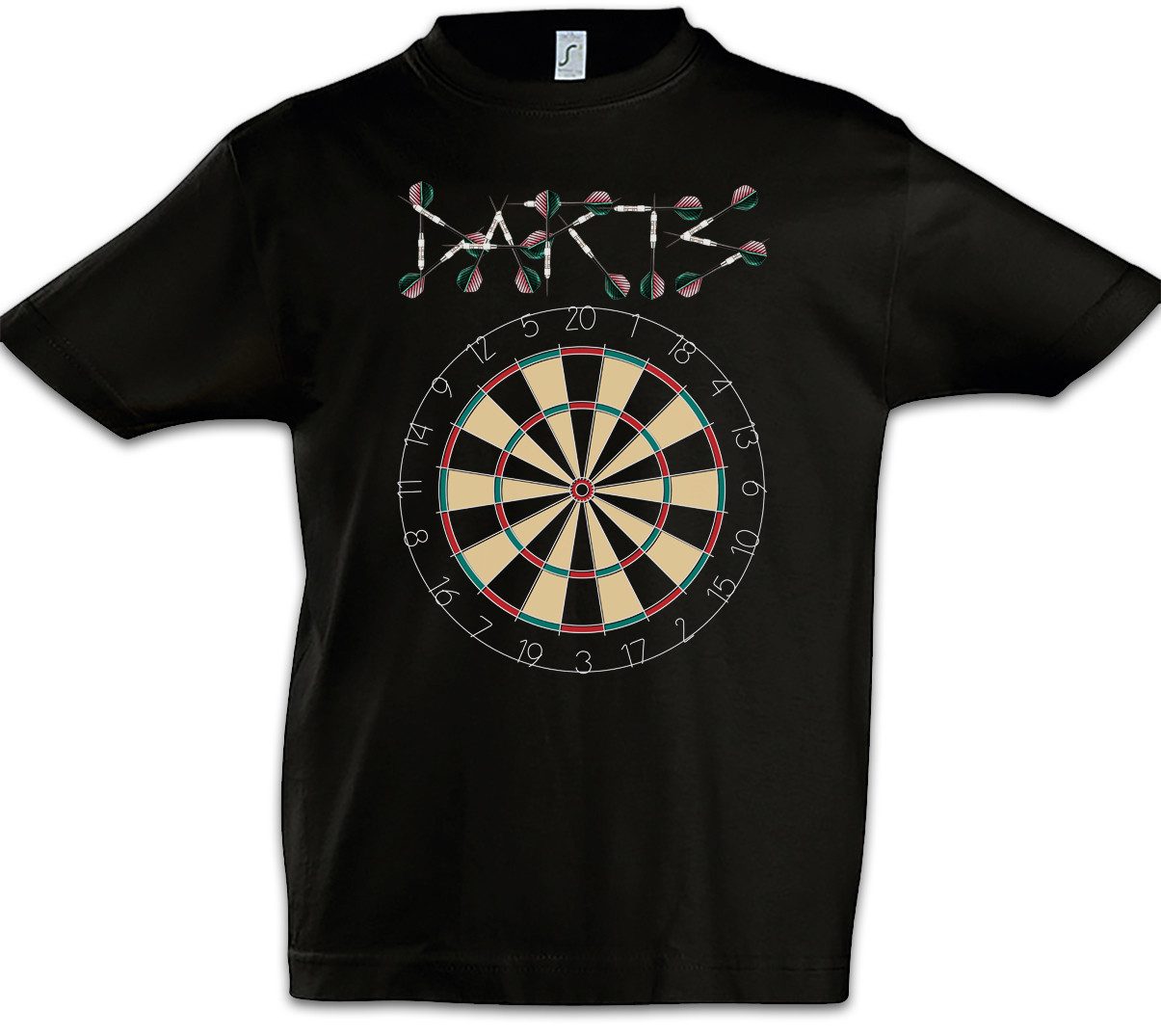 Print-Shirt Darts Target & Arrows Sport Logo Kinder T-Shirt Dart Zielscheibe