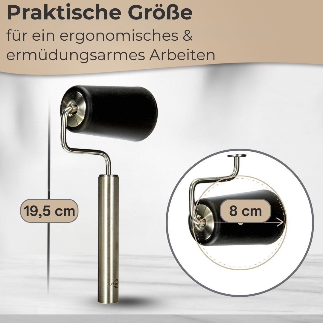 Küchenprofi Teigroller Pizzaroller BAKE Edelstahl/Kunststoff, Konische Walze