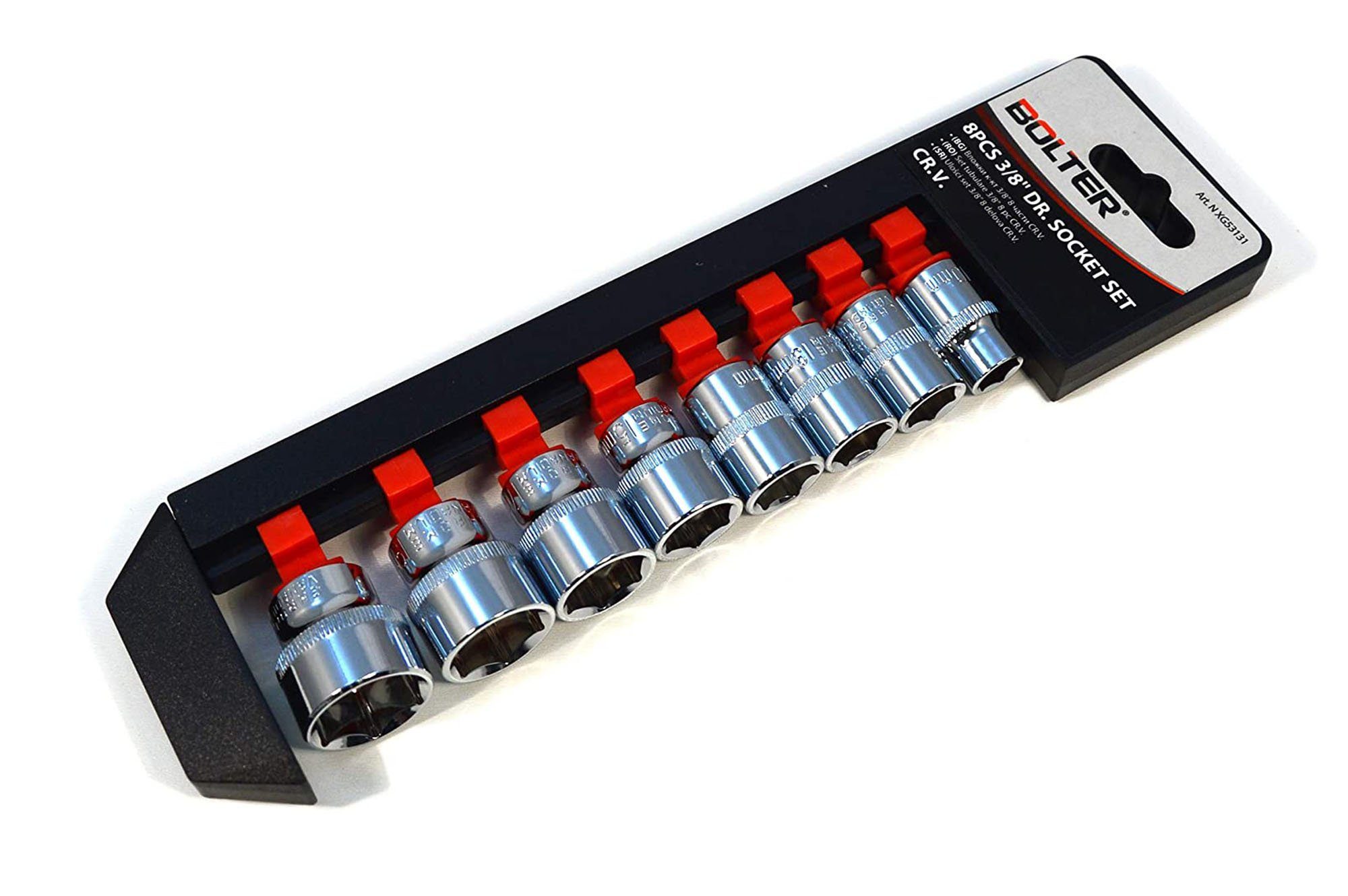 Bolter Bit- und Steckschlüsselset Steckschlüsselsatz 6kt Nüsse Einsatz Set 3/8" 6 kant 10-24 mm, 1-St.
