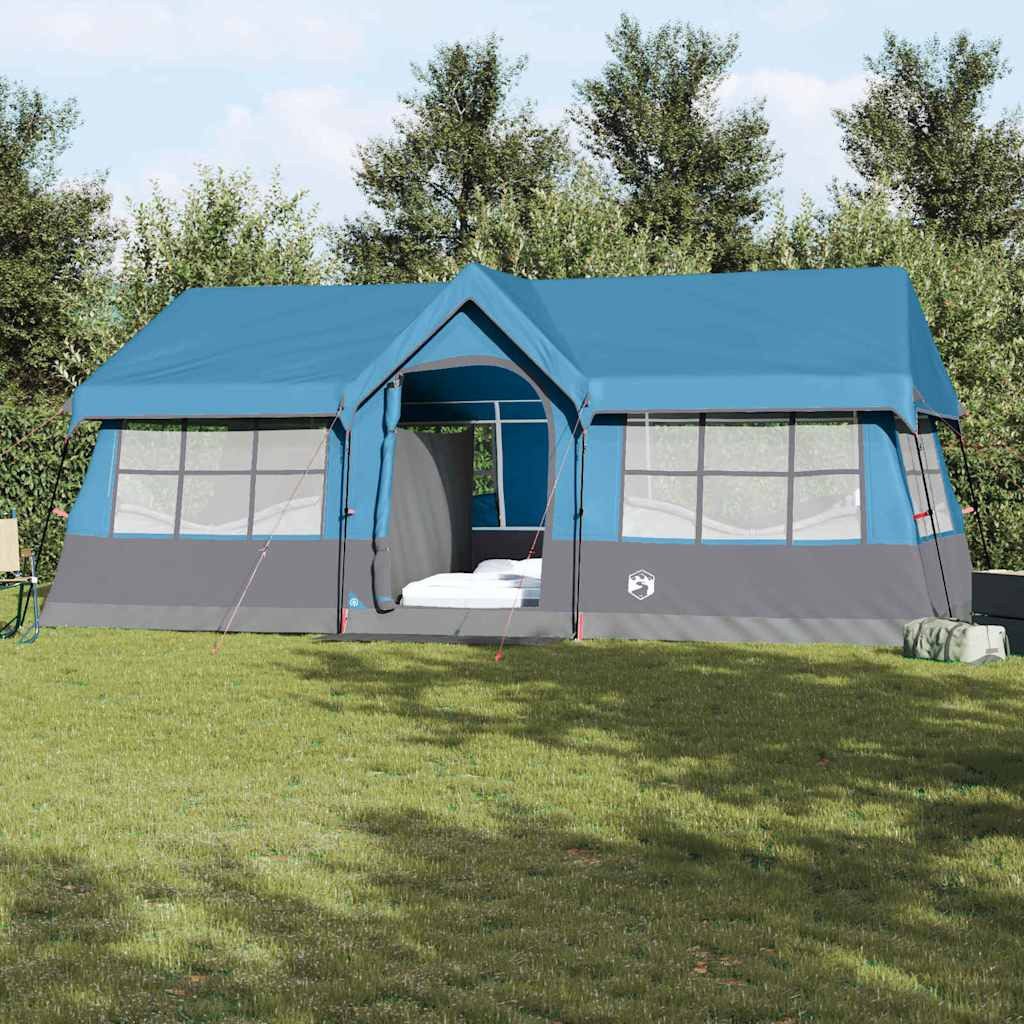 vidaXL Tunnelzelt Familienzelt mit Dach Blau und Grau 622 x 295 x 238 cm, (1 tlg)