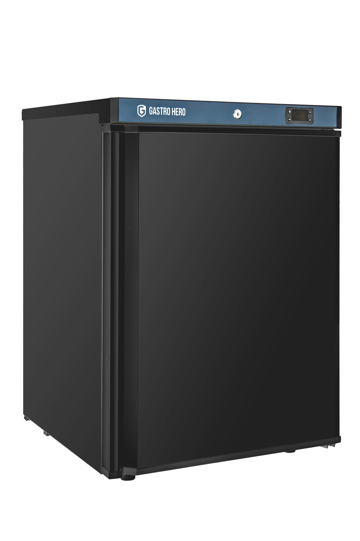 GastroHero Gefrierschrank Lagertiefkühlschrank ECO 200 Schwarz 127 Liter Umluftkühlung LTSE200B, 83.5 cm hoch, 60 cm breit, platzsparende Tiefkühllösung für Bars, Cafés und Profiküchen