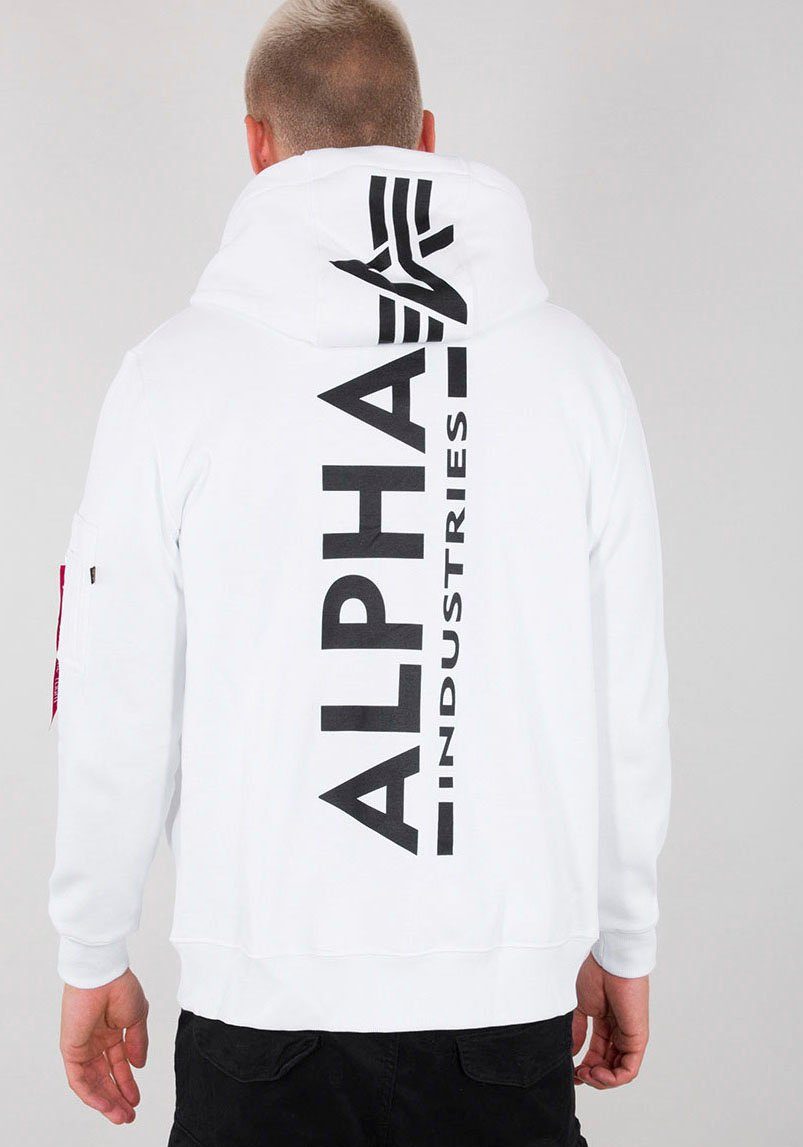 Industries Hoody Zip Kapuzensweatjacke Back Print Alpha white