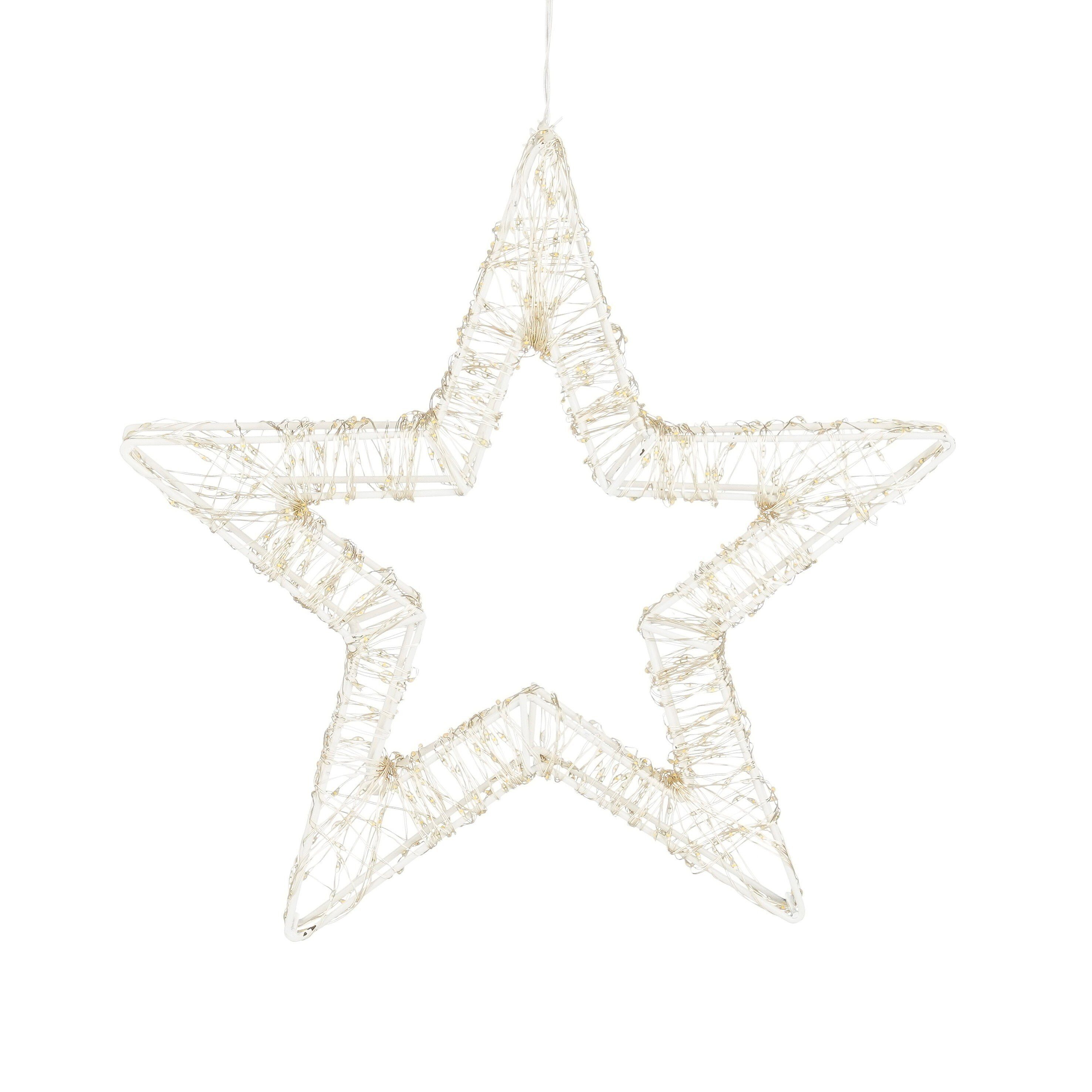 Luca Lighting Weihnachtsfigur Luca Lighting Stern weiss warm weiss 800led IP44 und Timer - d36cm