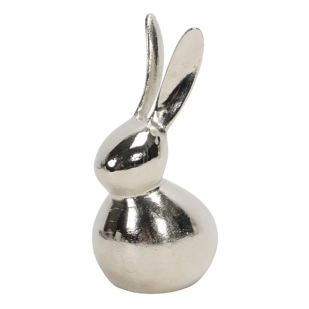 Posiwio Osterhase Osterhase SIMPLE silber aus Aluminium H24cm Metallhase moderne Osterde