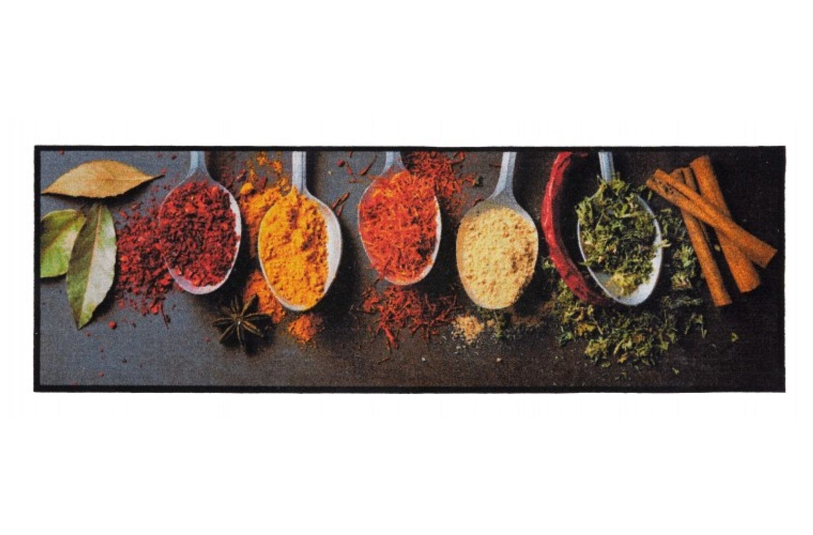 MD Entree Läufer Cook&Wash Küchenläufer Teppichläufer Küchenteppich, rechteckig, Höhe: 5 mm, bei 30° waschbar, anti-rutsch, 50 x 150 cm, Cooking with Herbs, bunt